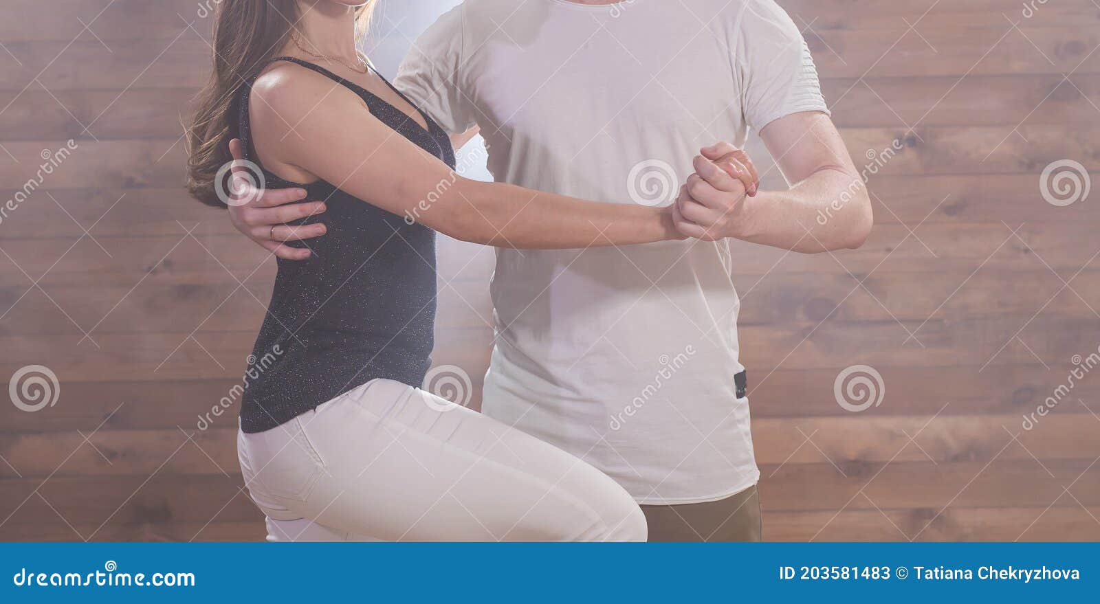 Social Dance Bachata Kizomba Zouk Tango Concept Close Up Of Man Hugs Woman While Dancing