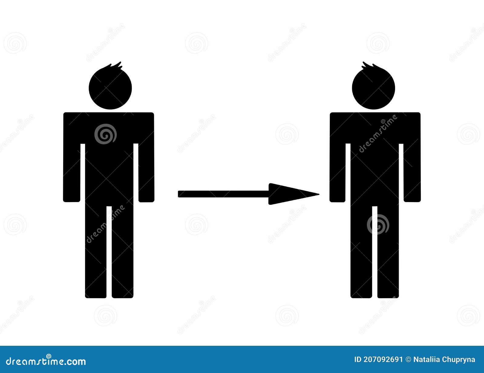 Social Distancing Keep Your Distance.Simple Man or Woman Black and White Silhouettes.Same Sex Love.love Bettwen Man and Women Stock Illustration picture