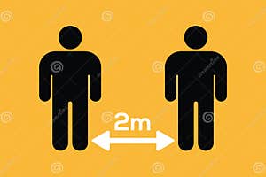 Social Distancing 2 Meters Icon Vector Image Stock Vector Social Distancing 2 Meters Icon Vector Image Stock Vector