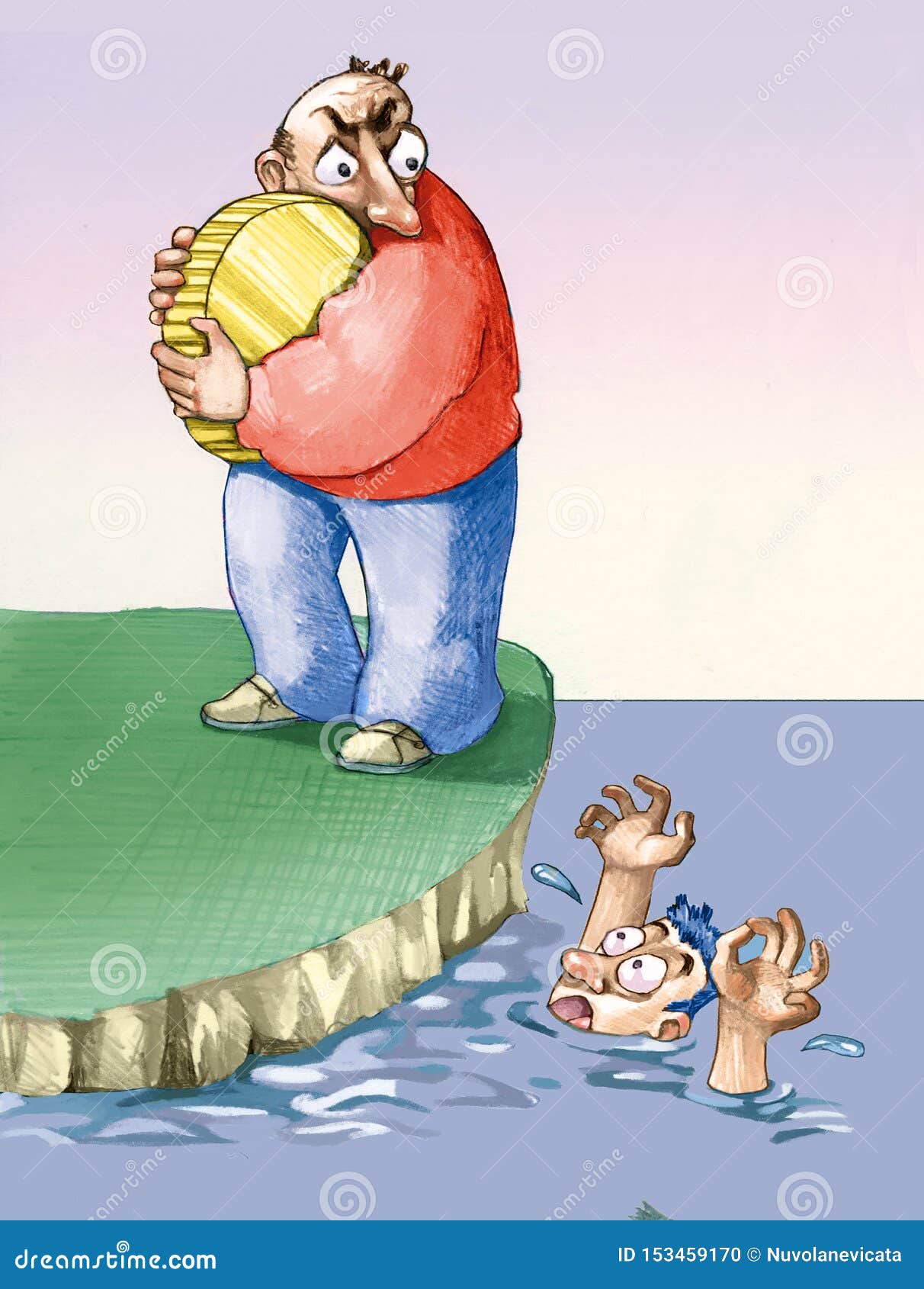 Social Egoism Picture of a Selfish Man Stock Illustration ...