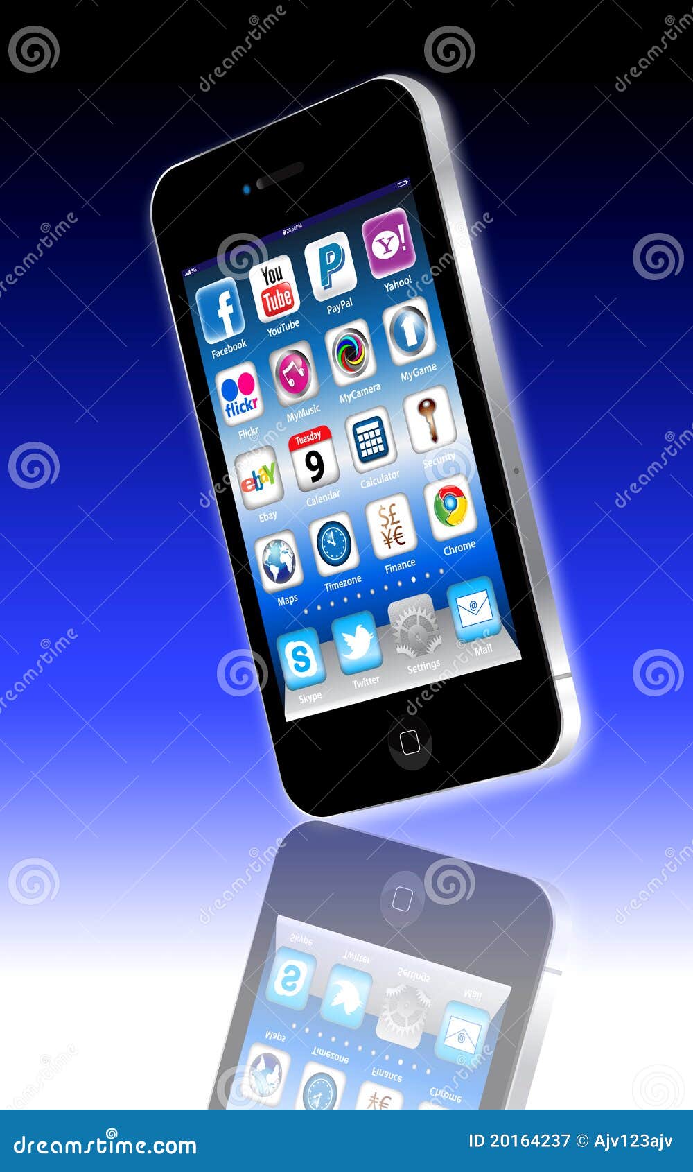 Iphone With Apps Clipart
