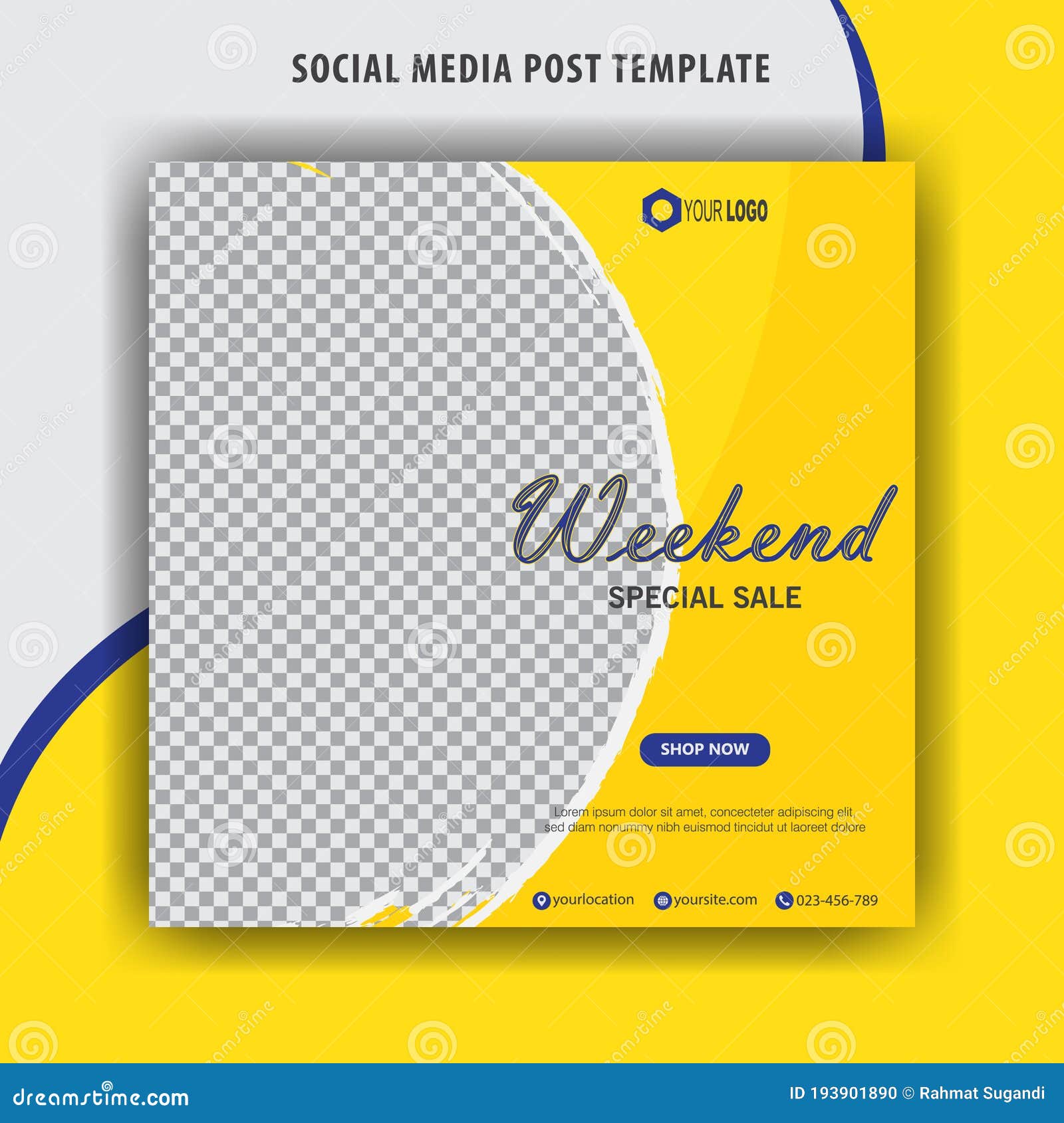 Social Media Banner for Weekend Sale, Social Media Post Template Stock