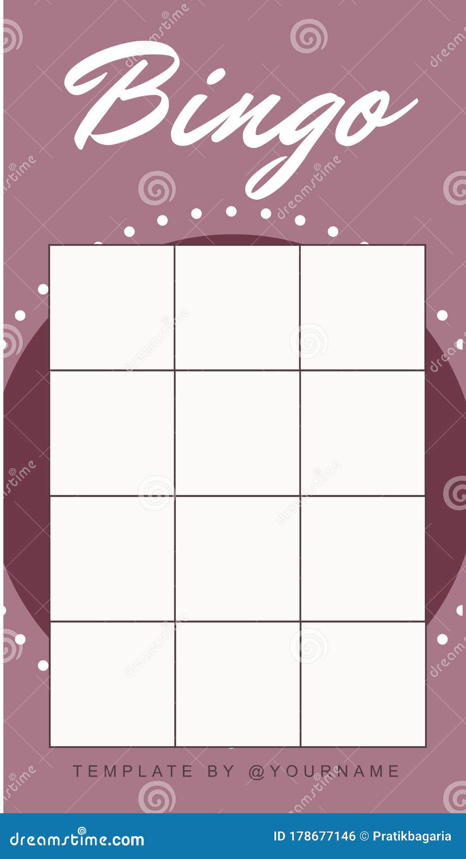 Social Media Bingo Challenge Template Stock Vector - Illustration of