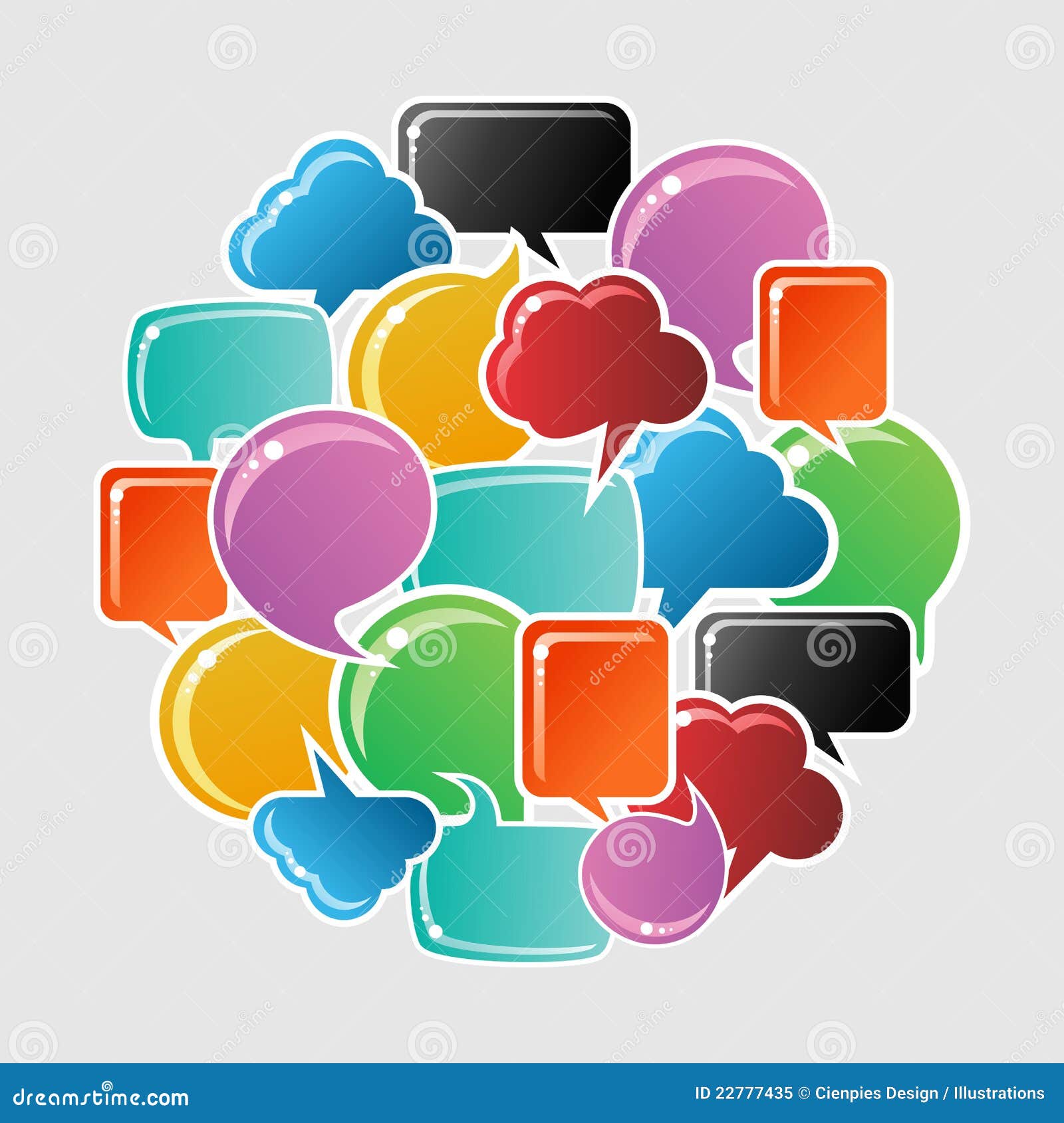 Social Media Bubbles Circle Stock Vector Illustration of dialog
