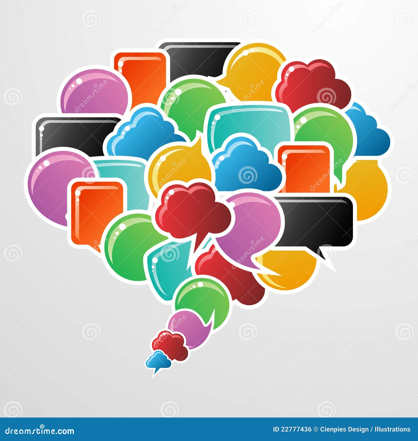 Social Media Bubbles in Communication Speech Stock Vector