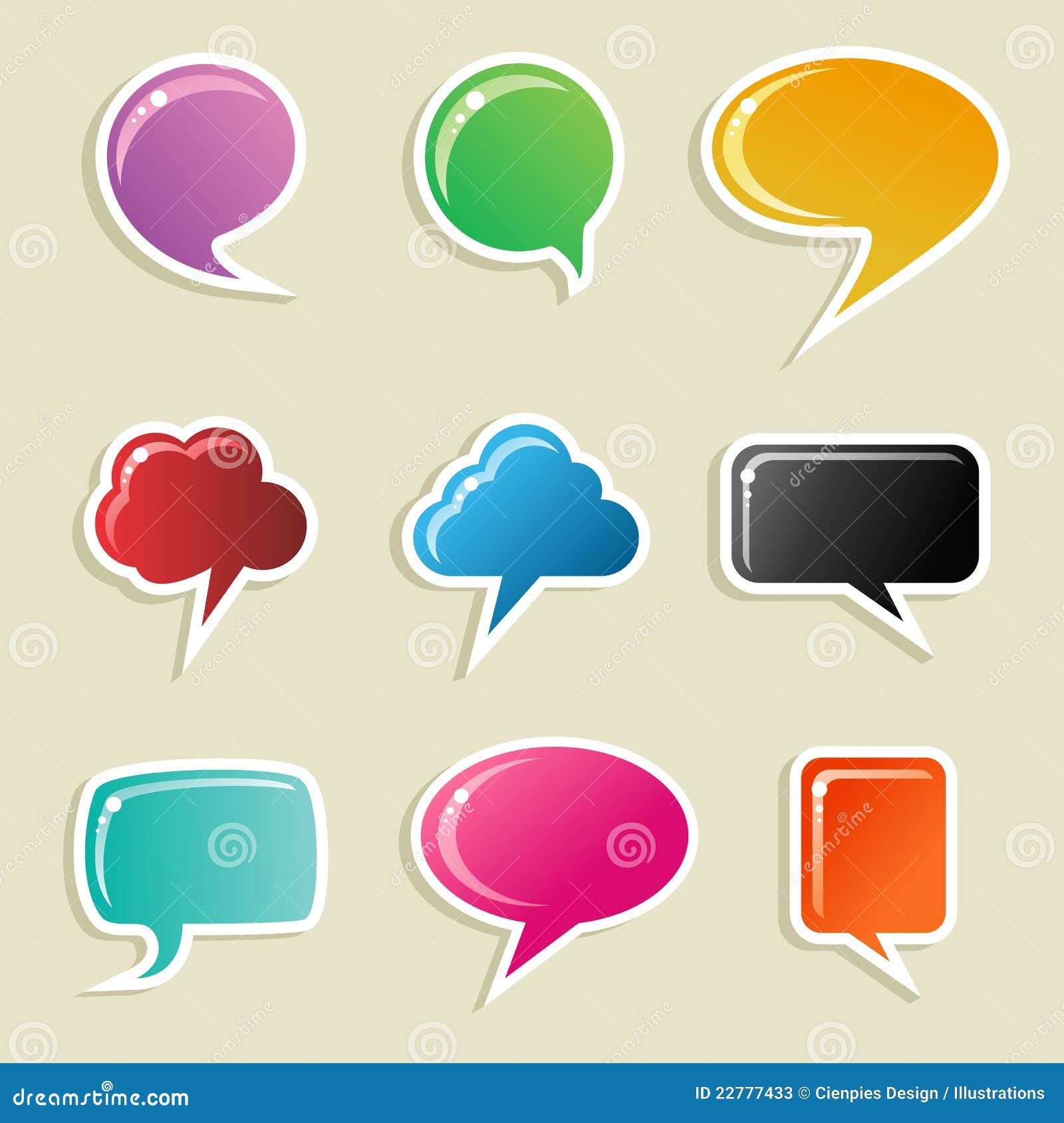 Social media bubbles set stock vector. Illustration of interact 22777433
