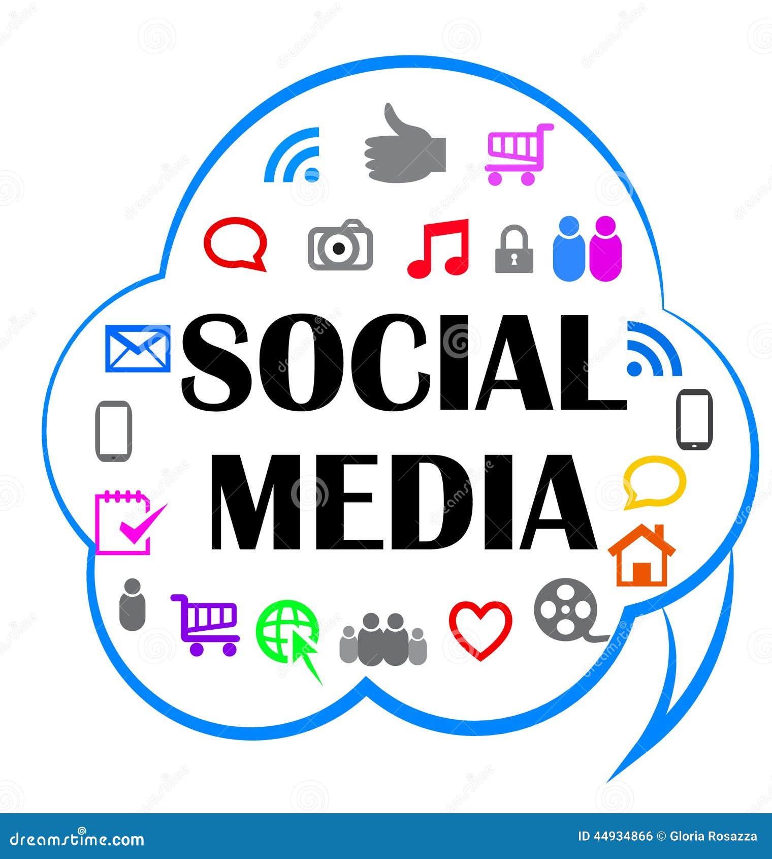 Social media cloud stock illustration. Illustration of background