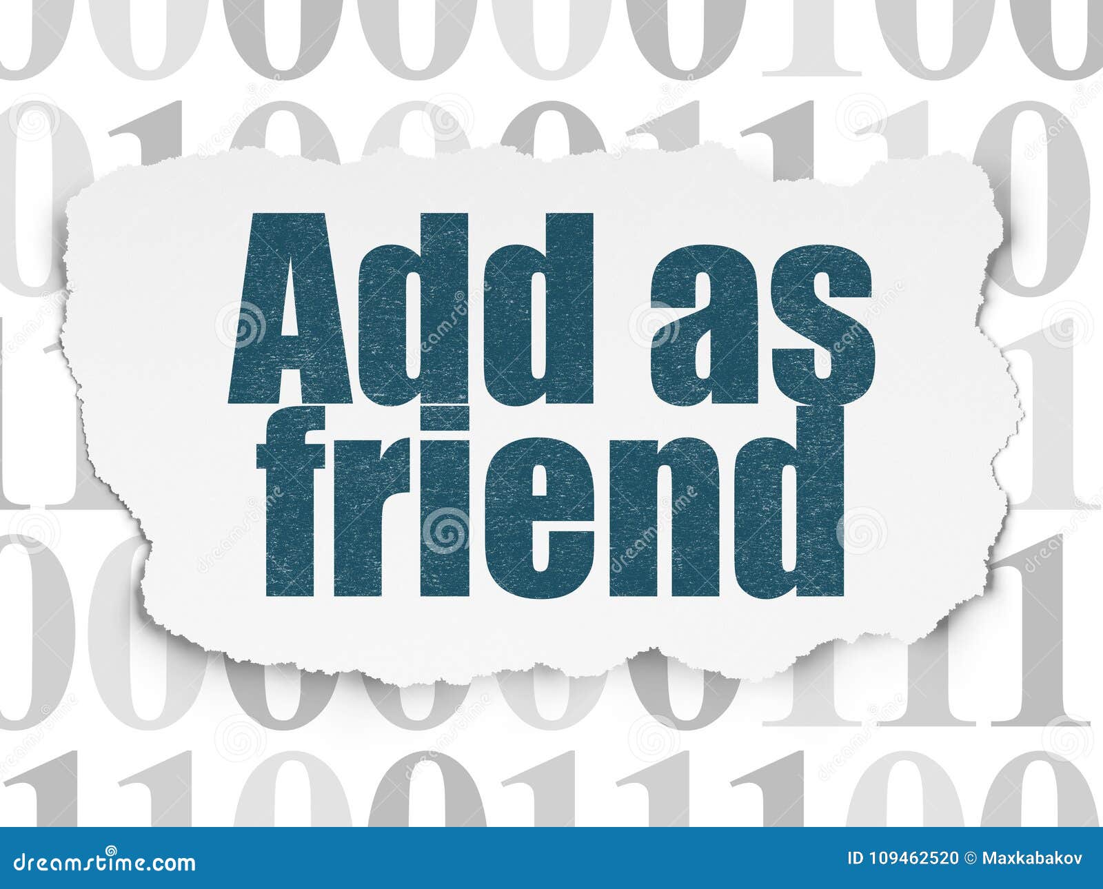 Social Media Concept: Add As Friend On Torn Paper Background Stock Illustration - Illustration ...