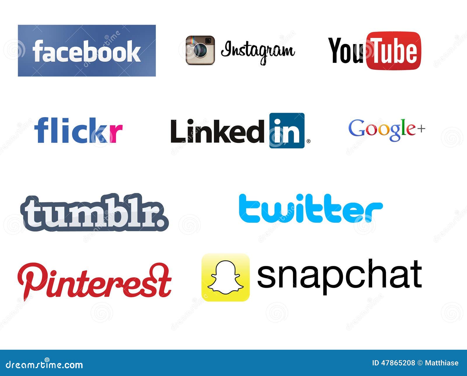 Social media logos and names