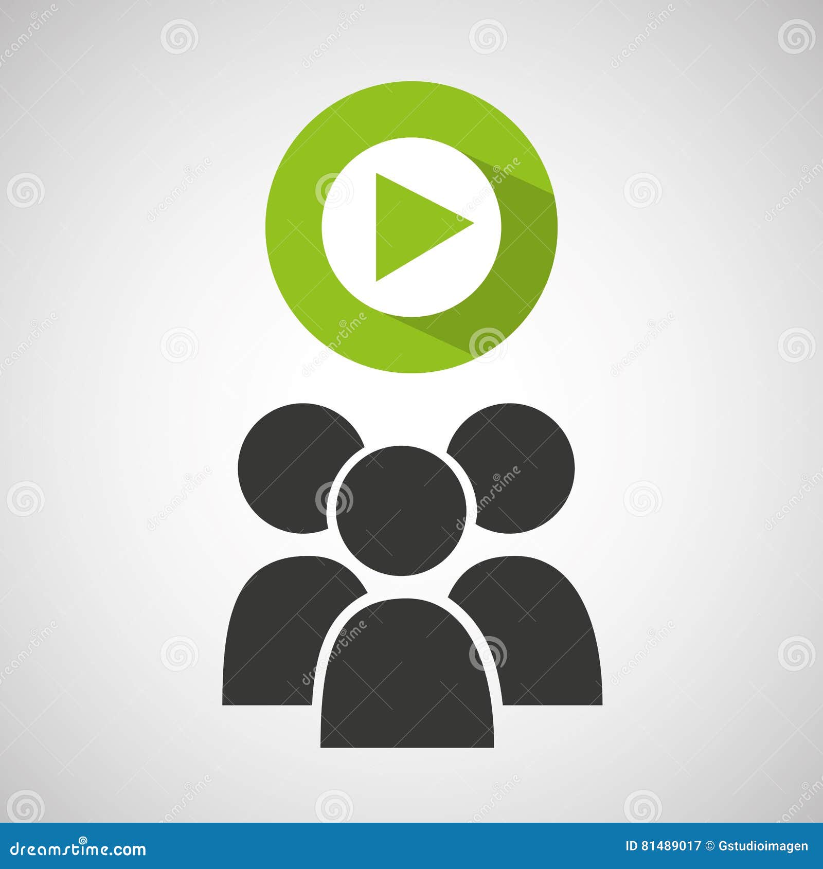 Social Media Group Video Player Design Stock Vector Illustration of