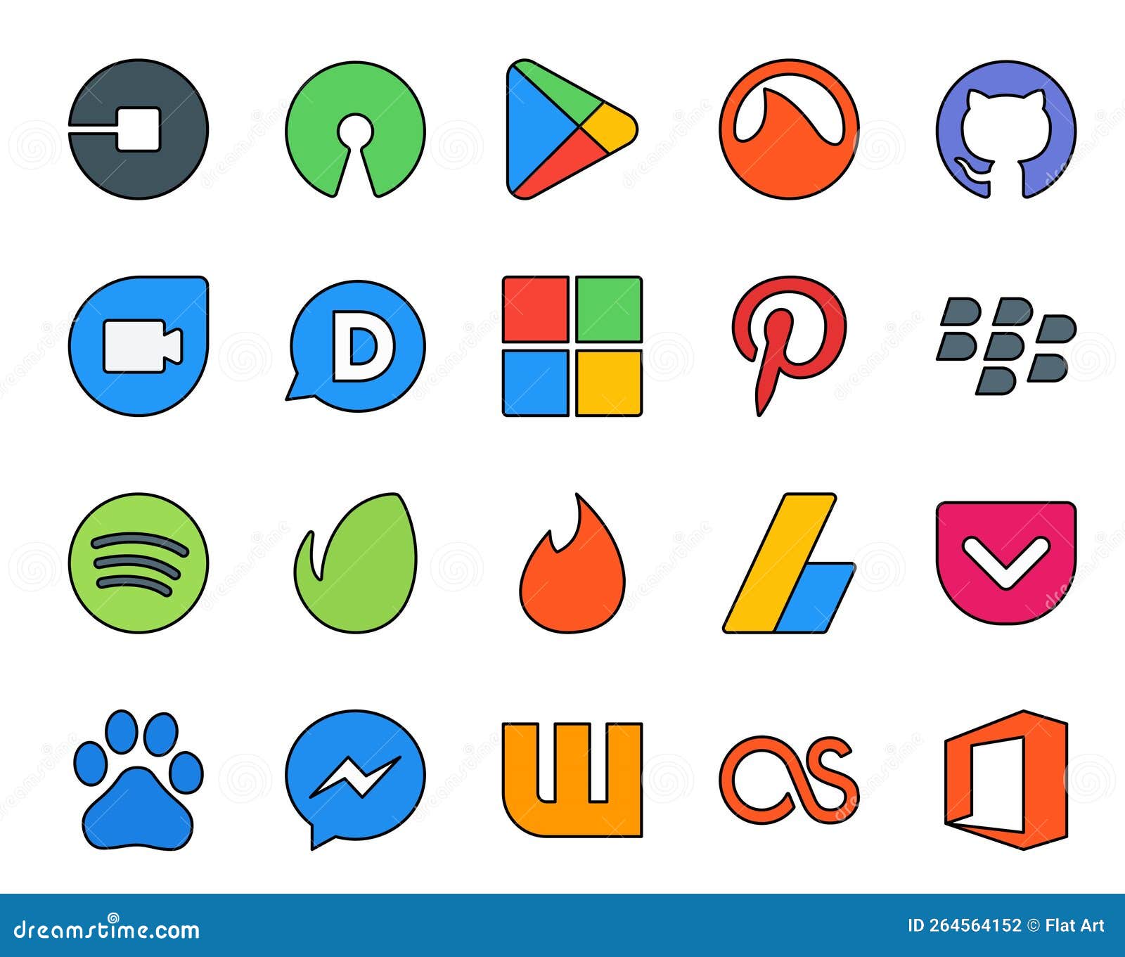 20 Social Media Icon Pack Including google play sound tinder