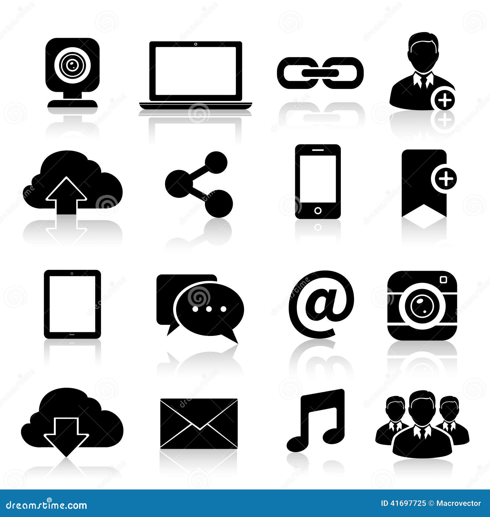 Social Media Icons Black stock vector. Illustration of navigation
