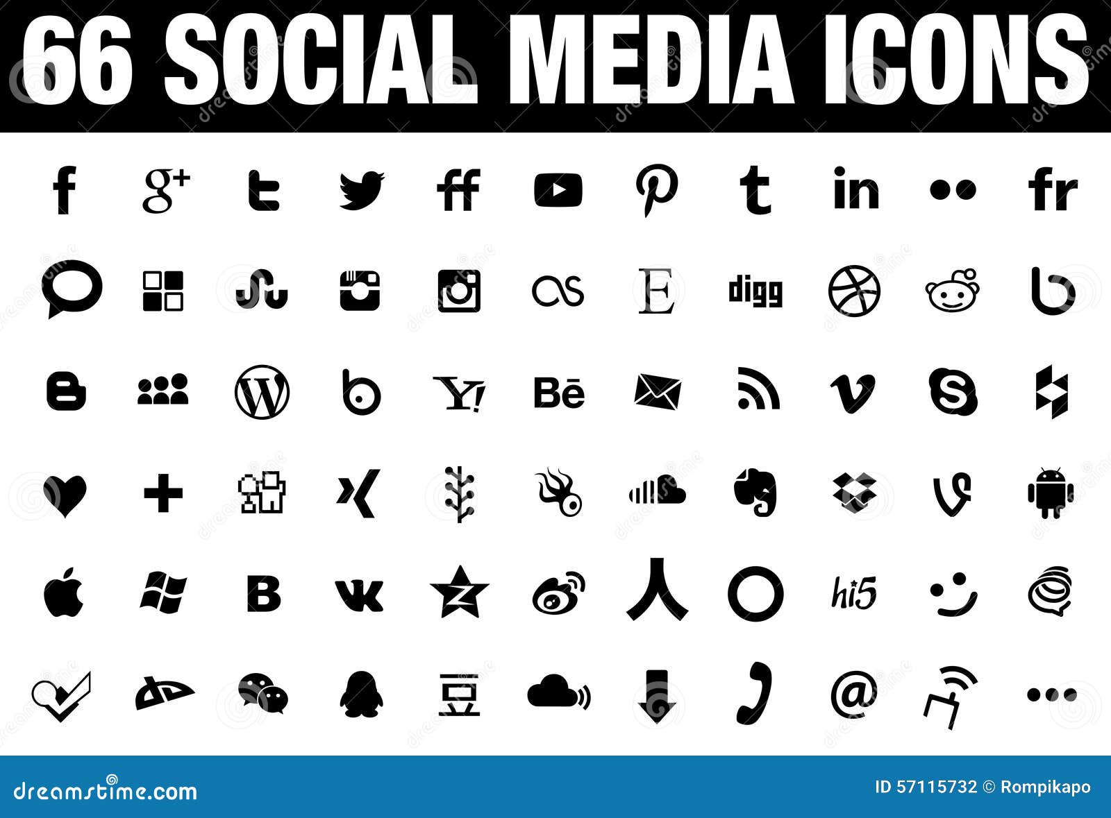 vector simple social media icons