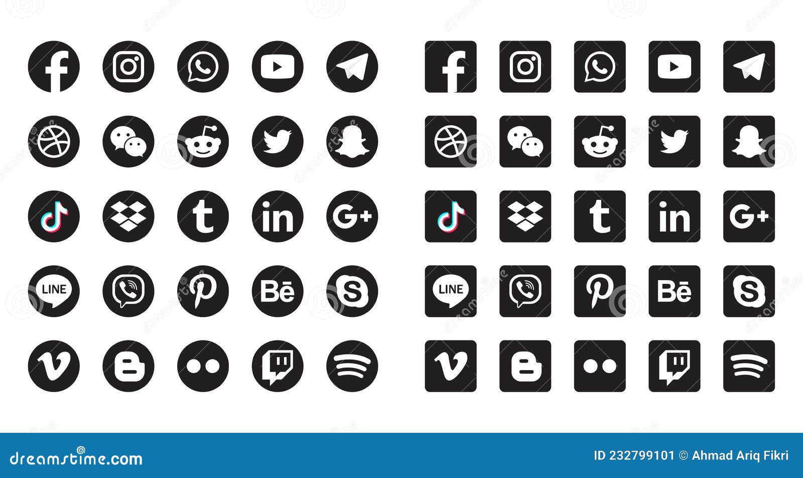 Social Media Icons. Facebook, Instagram, Twitter, Youtube, Pinterest ...