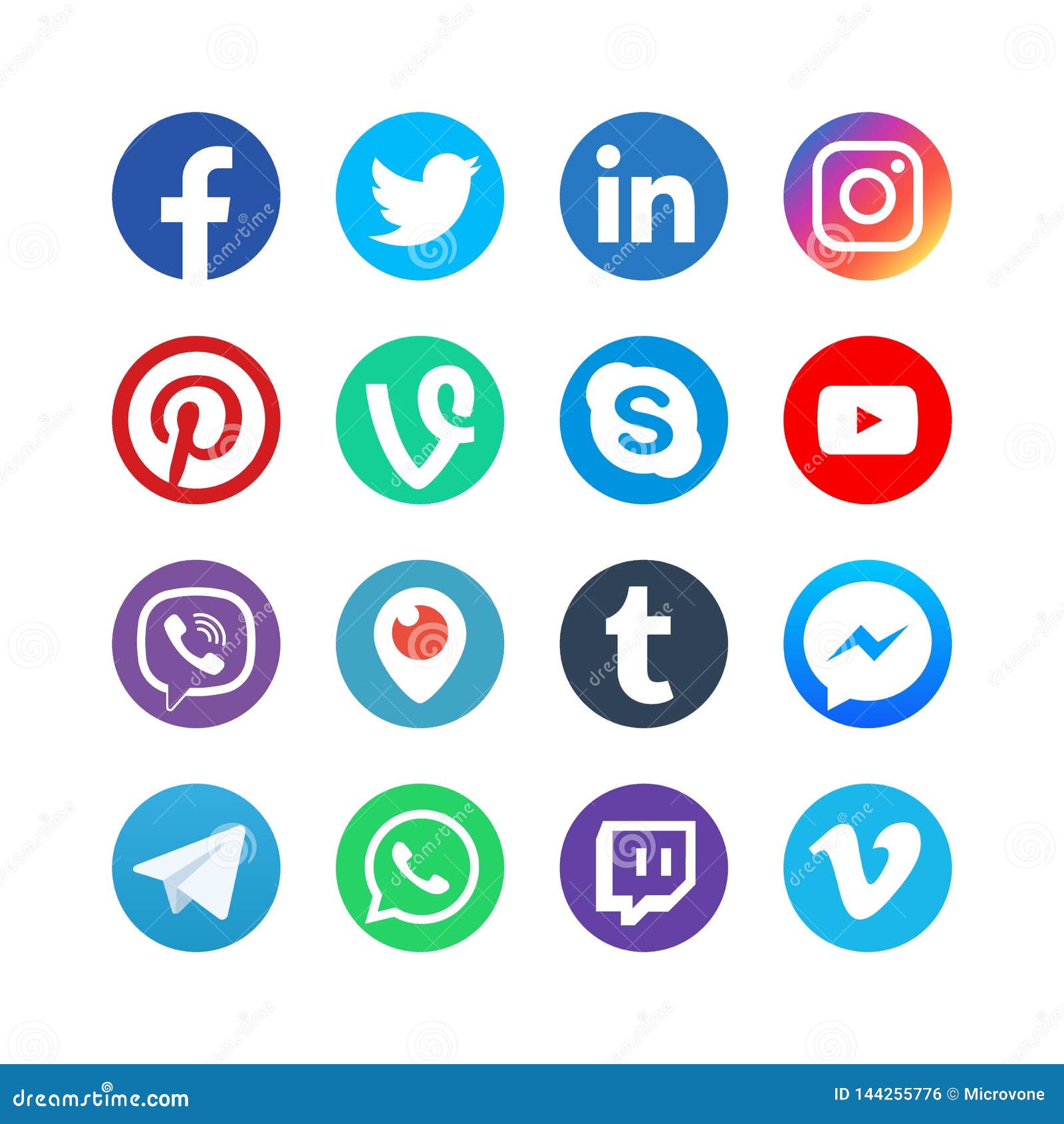 Social Media Icons Inspired By Facebook Instagram And Twitter Popular Media Vector Buttons Editorial Photo Illustration Of Global Design