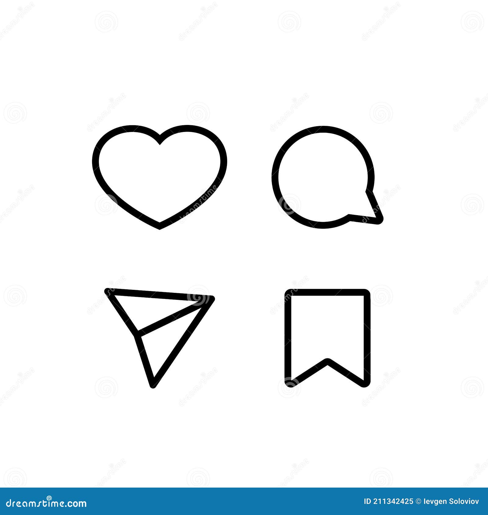 Social media icons outline stock vector. Illustration of symbol - 211342425