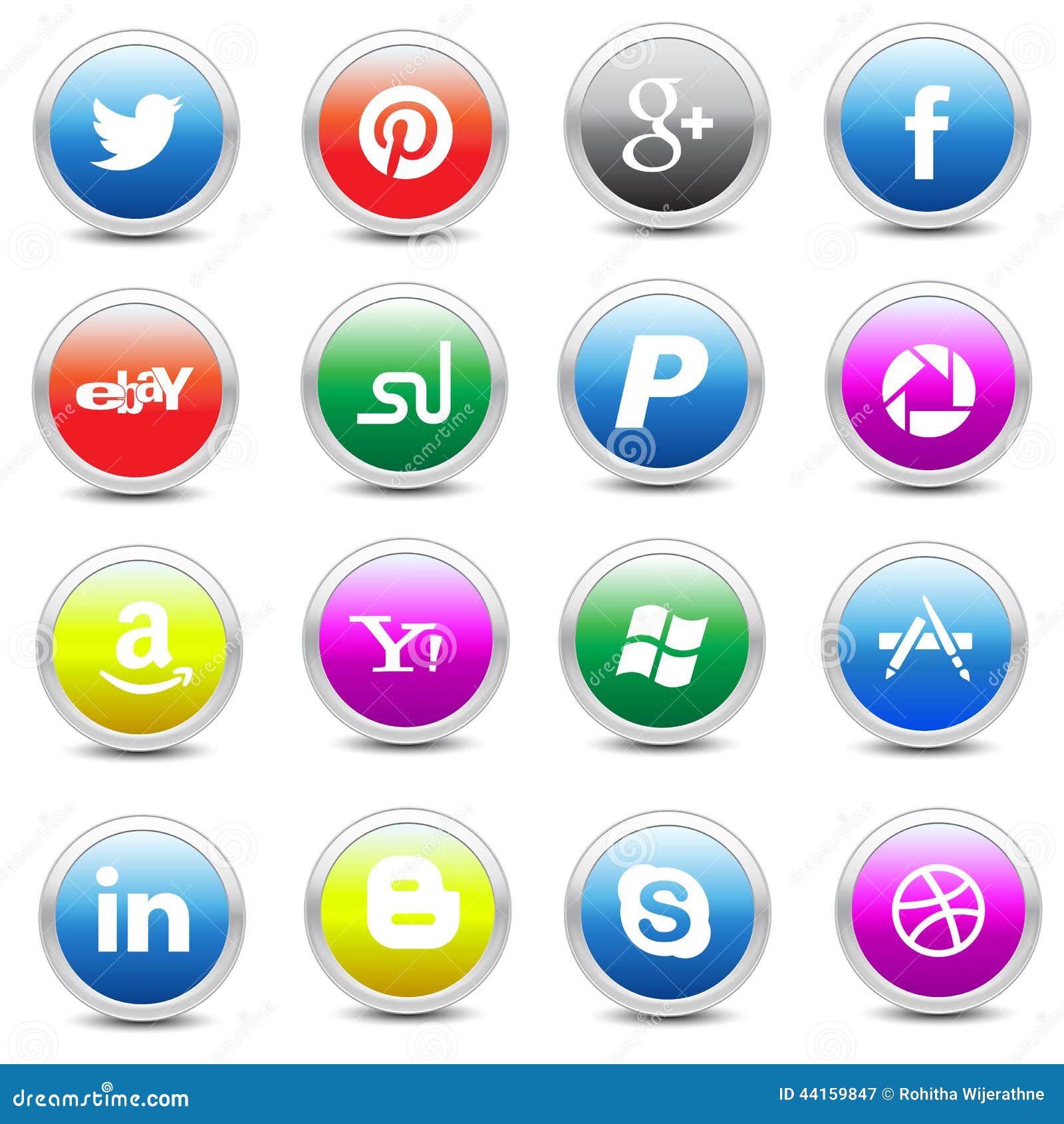 Social media icons pack editorial photography. Illustration of clipart