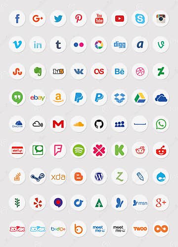 Social Media Icons (Set 2) editorial photography. Illustration of ...