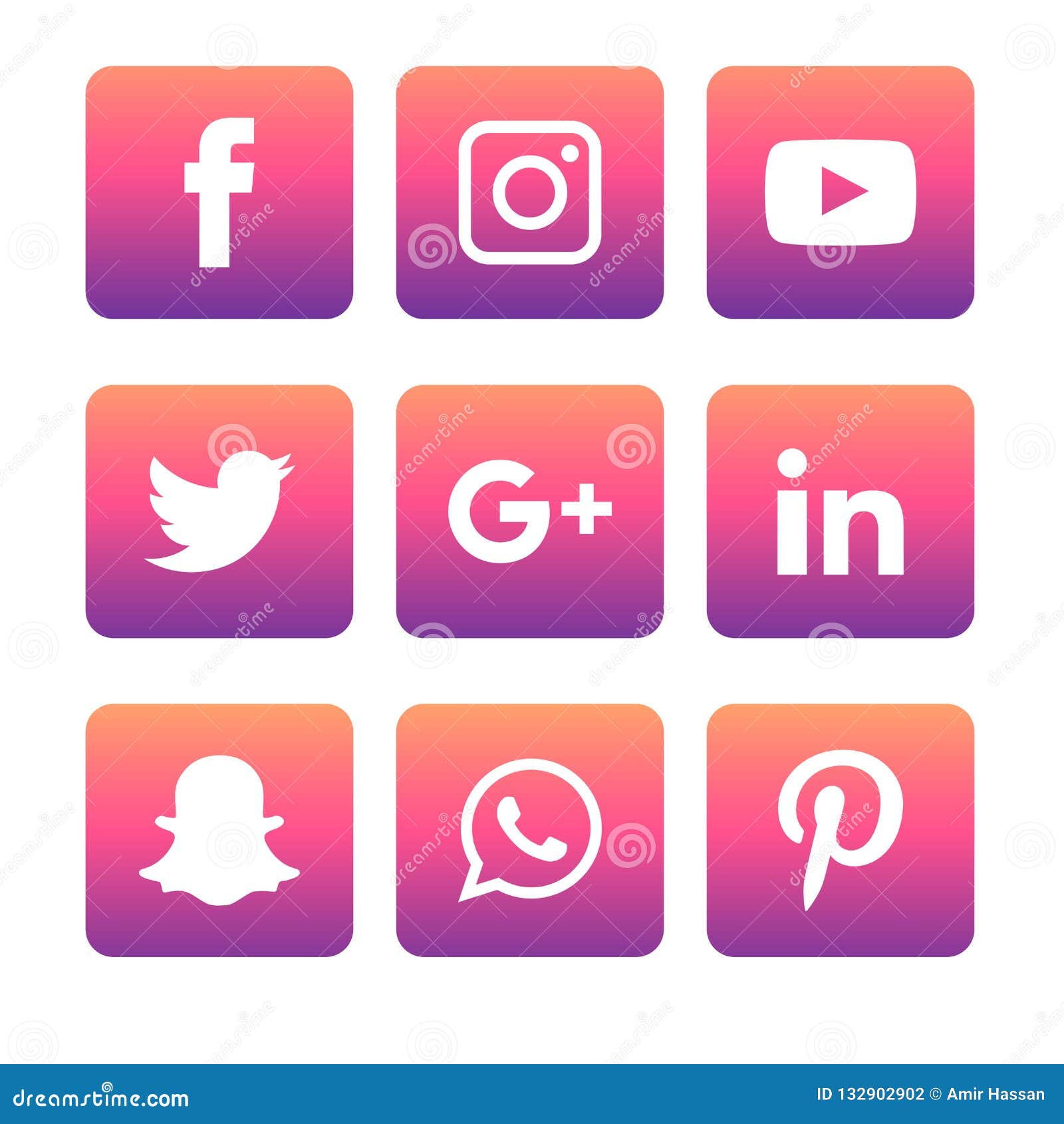Social Media Icons Set Logo Vector Illustrator Editorial ...