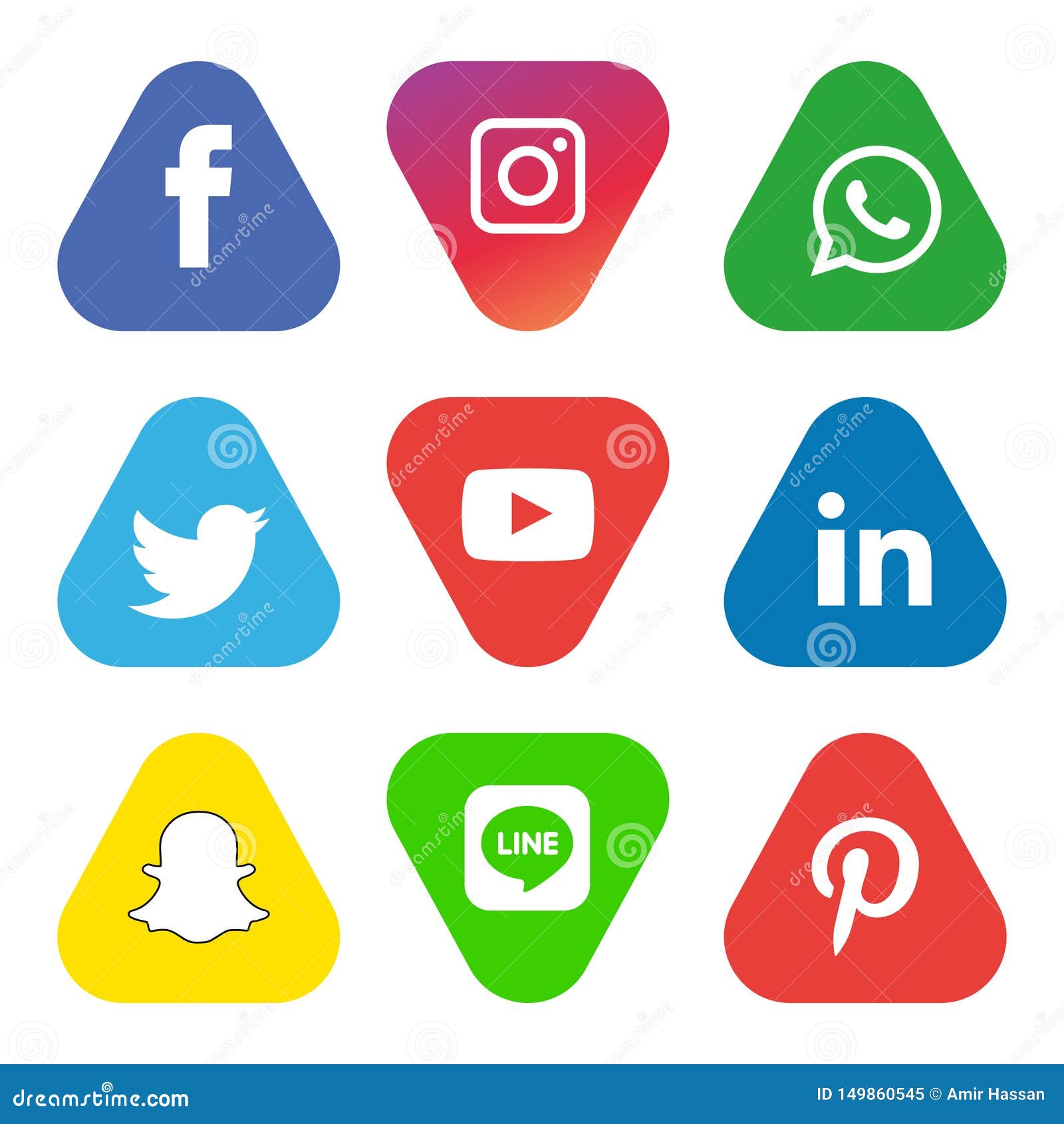 Social Media Icons Set Logo Vector Illustrator Editorial Image