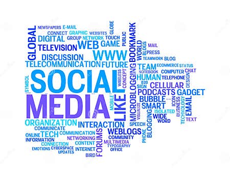 Social Media Info-text Graphics Word Clouds Stock Illustration ...