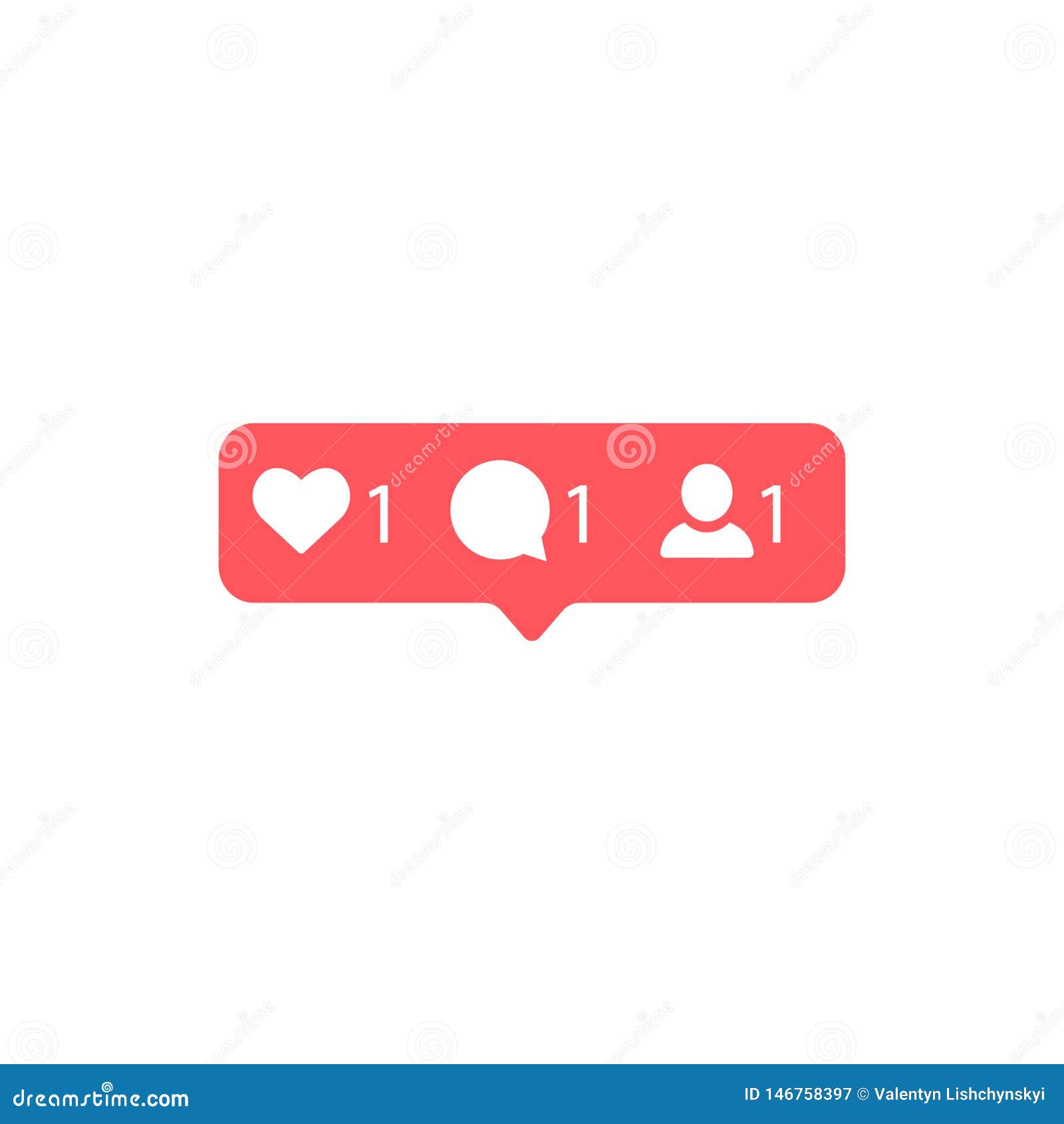 Social Media Instagram Modern Like Follower Red Color Follower Comment Button Icon Symbol Ui App Web Vector Stock Vector Illustration Of Social Symbol