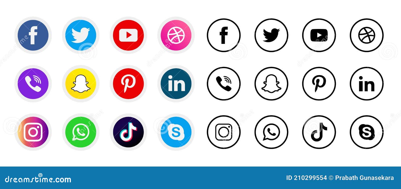 Colorful & Black & White Shading Social Media Icons Set of Facebook Twitter  Instagram Pinterest Whatsapp Editorial Stock Image - Illustration of  pinterest, socialmedia: 210299554