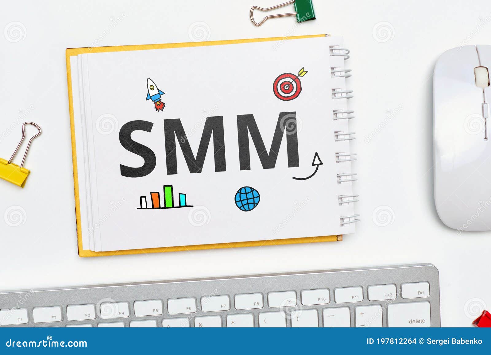 Social Media Marketing Concept As a Blueprint in a Notebook Stock Photo ...