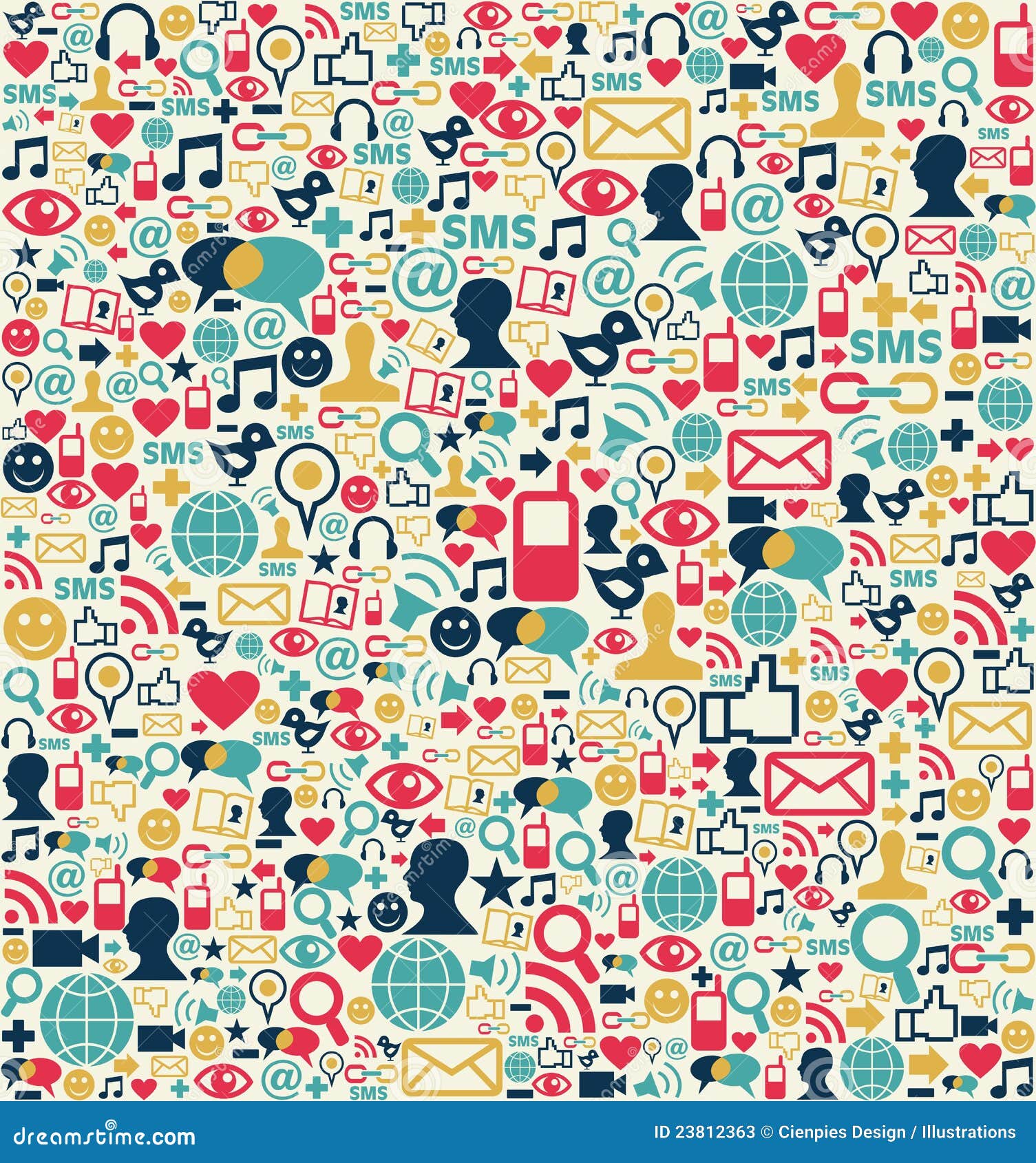 Social Media Network Icons Pattern Stock Vector - Illustration of