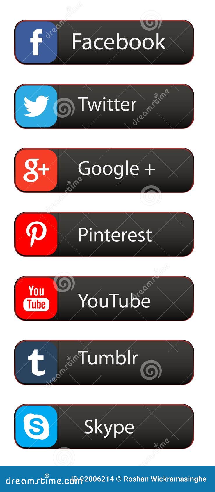 Social Media Network On Web Buttons Editorial Stock Image Illustration Of Like Facebook 92006214