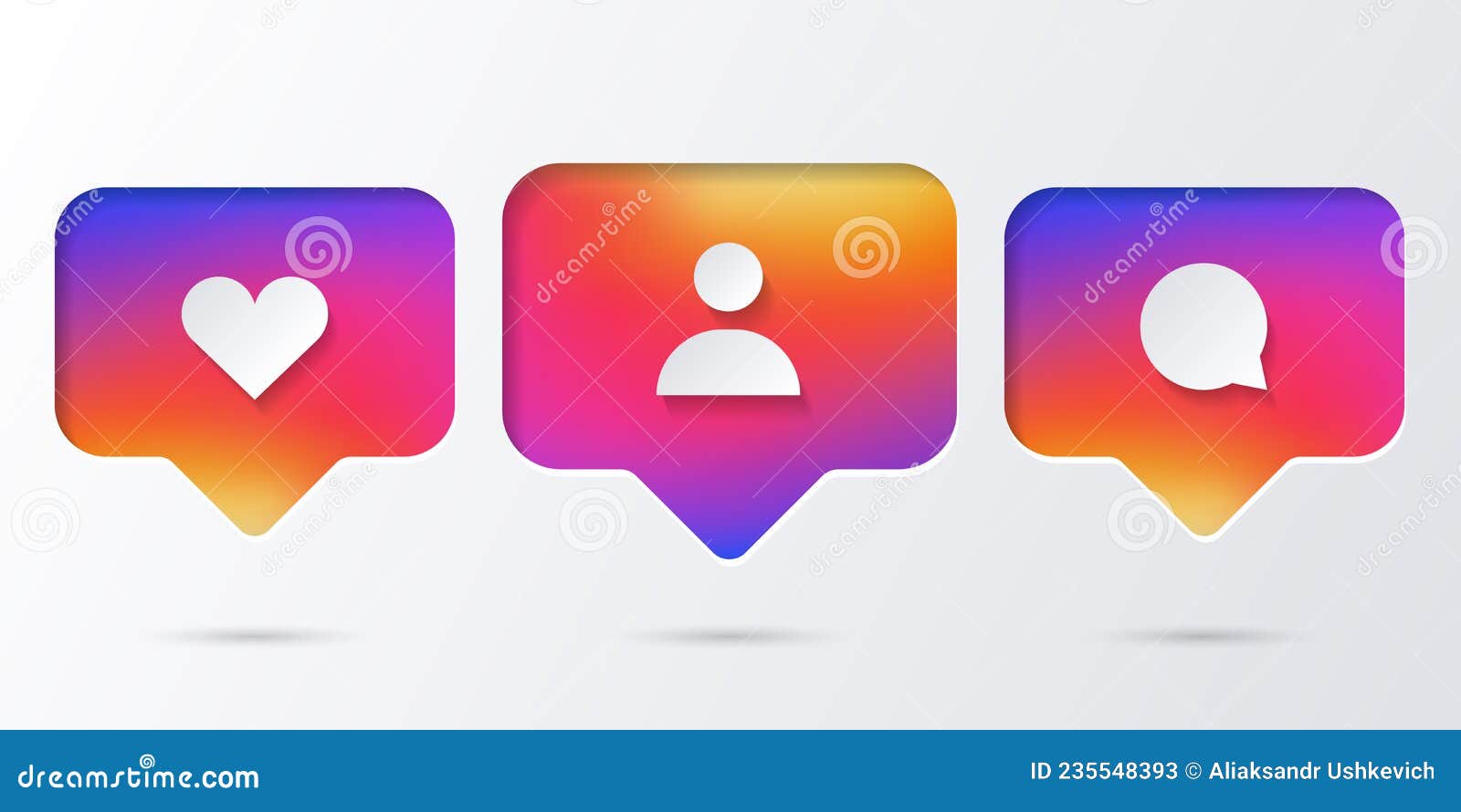 Social Media Notification Button Stock Vector - Illustration of linear