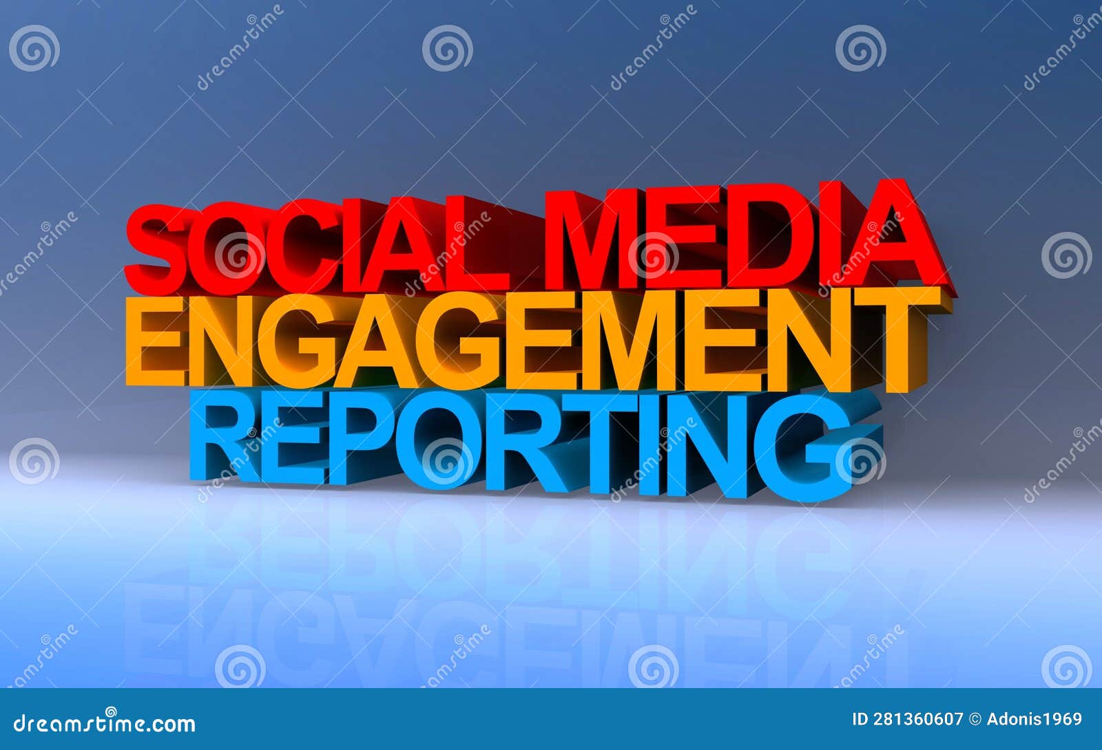 Social Media Reporting on Blue Stock Illustration Illustration of