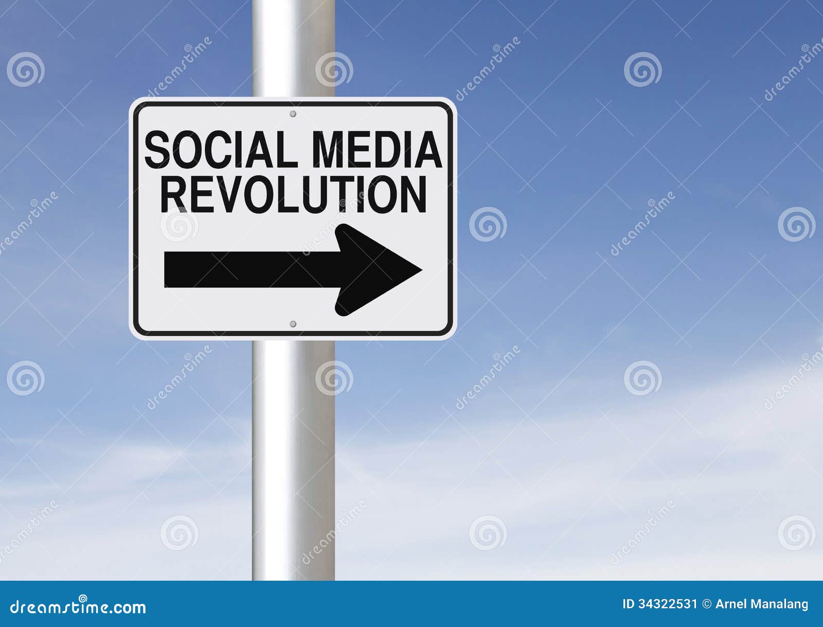 Social Media Revolution stock image. Image of directional 34322531