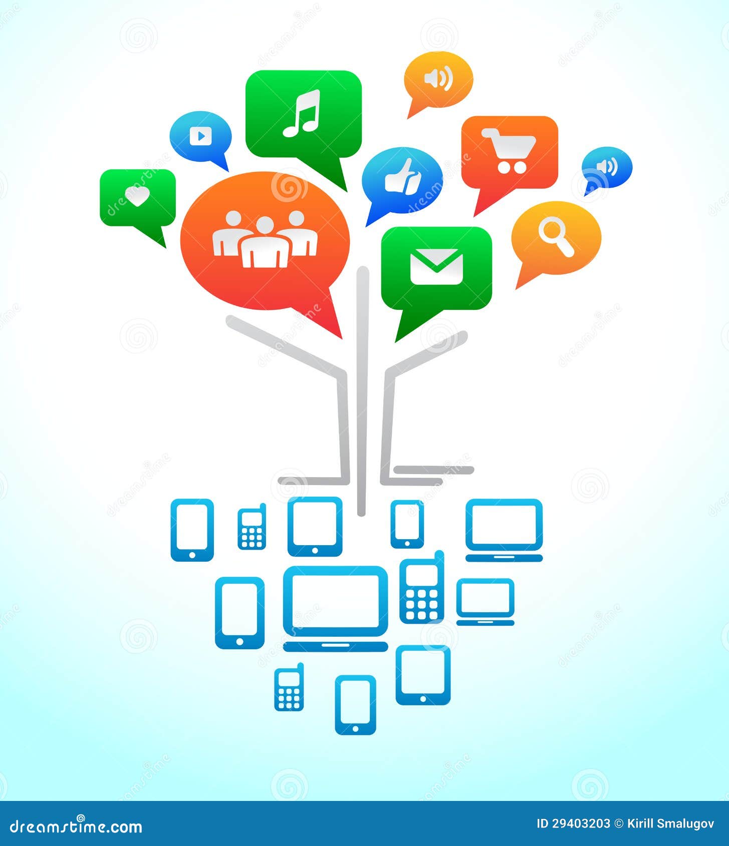Social Media. Tree Forum Chat Bubbles. Stock Vector - Image: 29403203