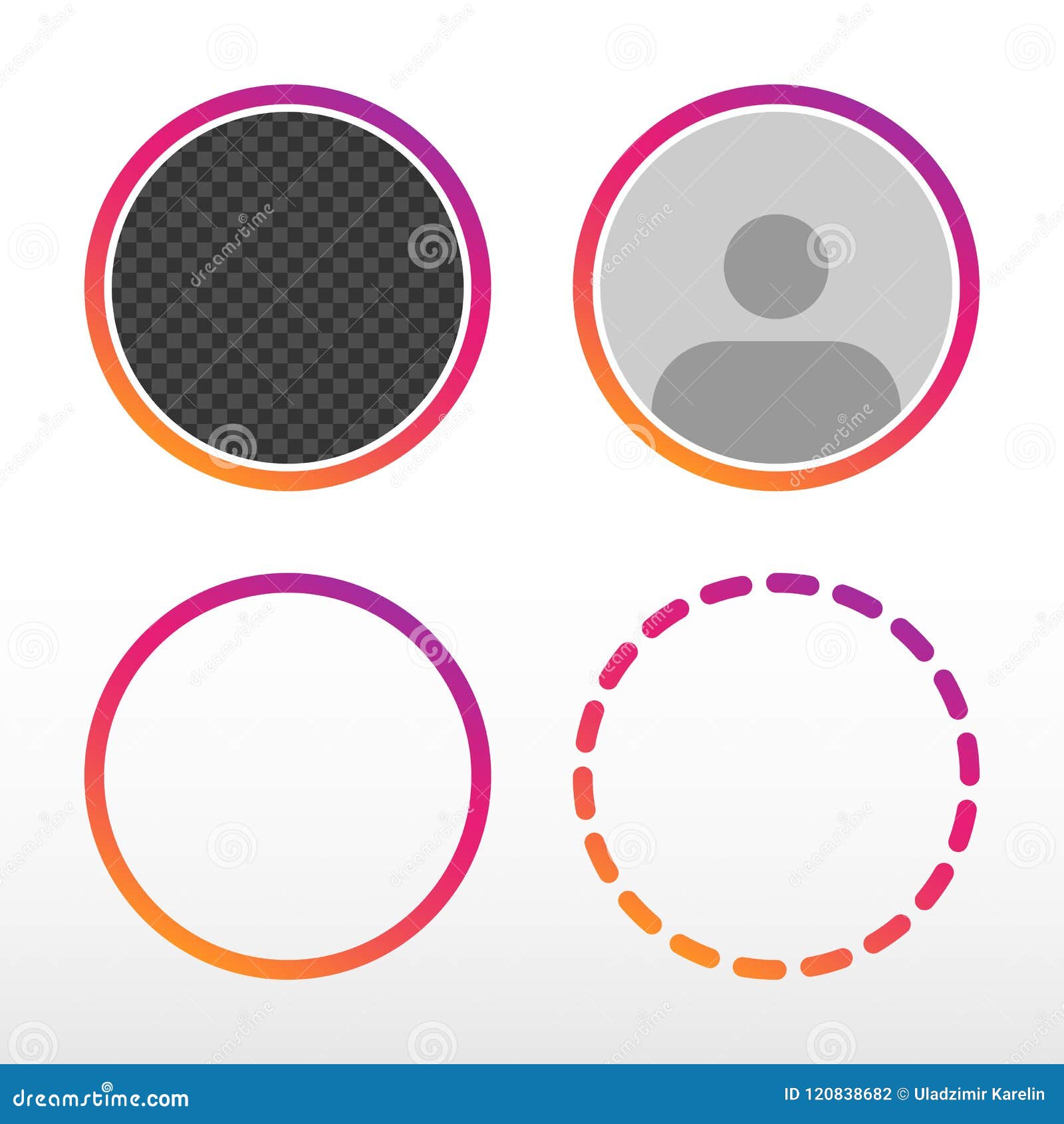 Tiktok Avatar Profile Frame Icon. Social Media Photo Border Vector Stock  Vector