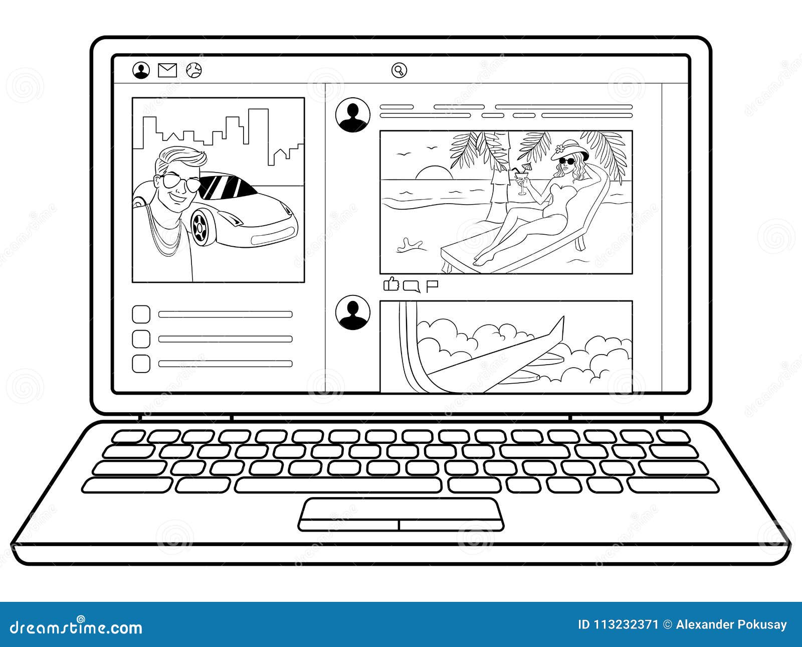 Download Social Network Coloring Book Vector Illustration Stock Vector Illustration Of Human Transport 113232371