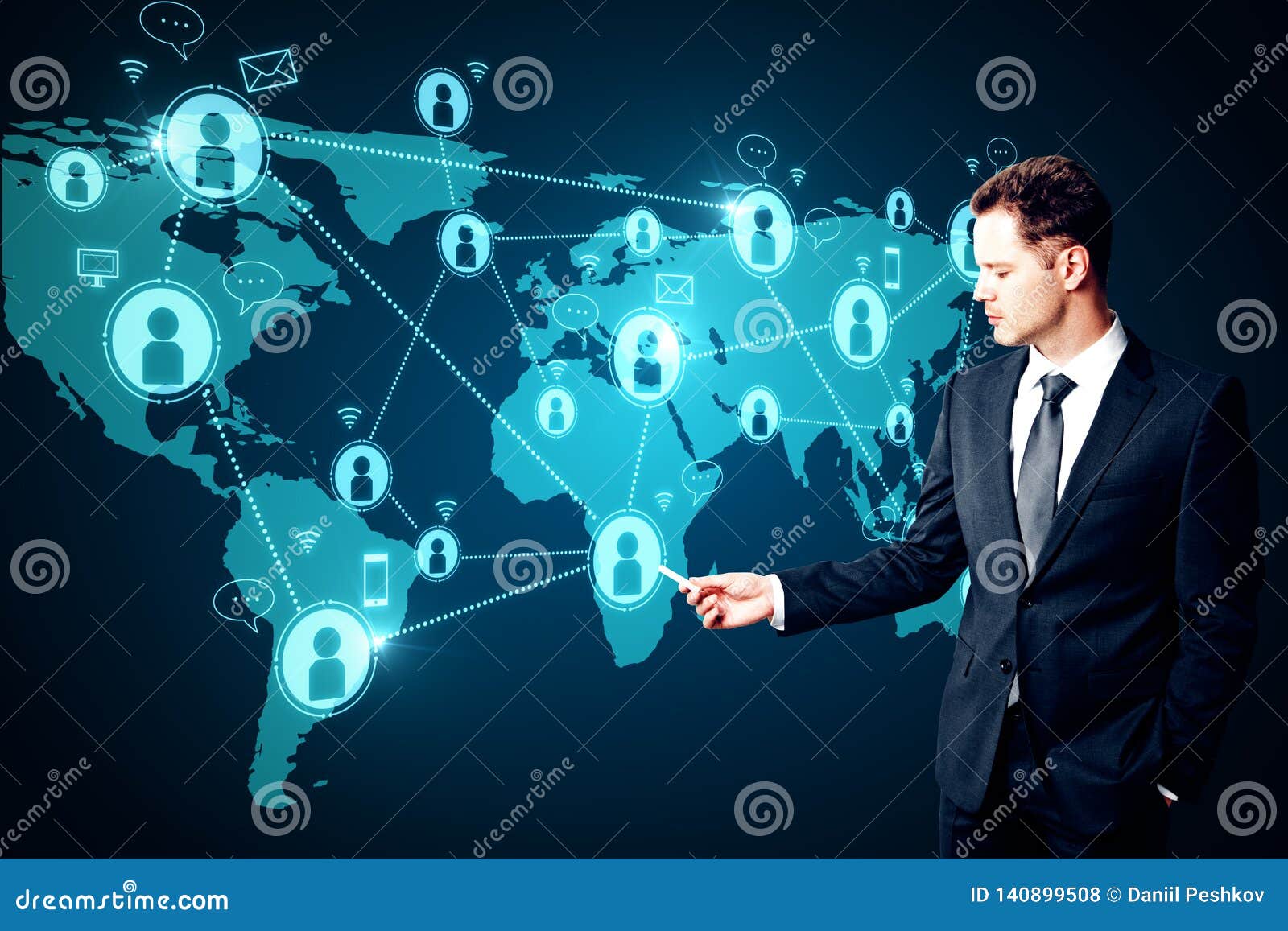 Social Network and Future Concept Stock Photo Image of global