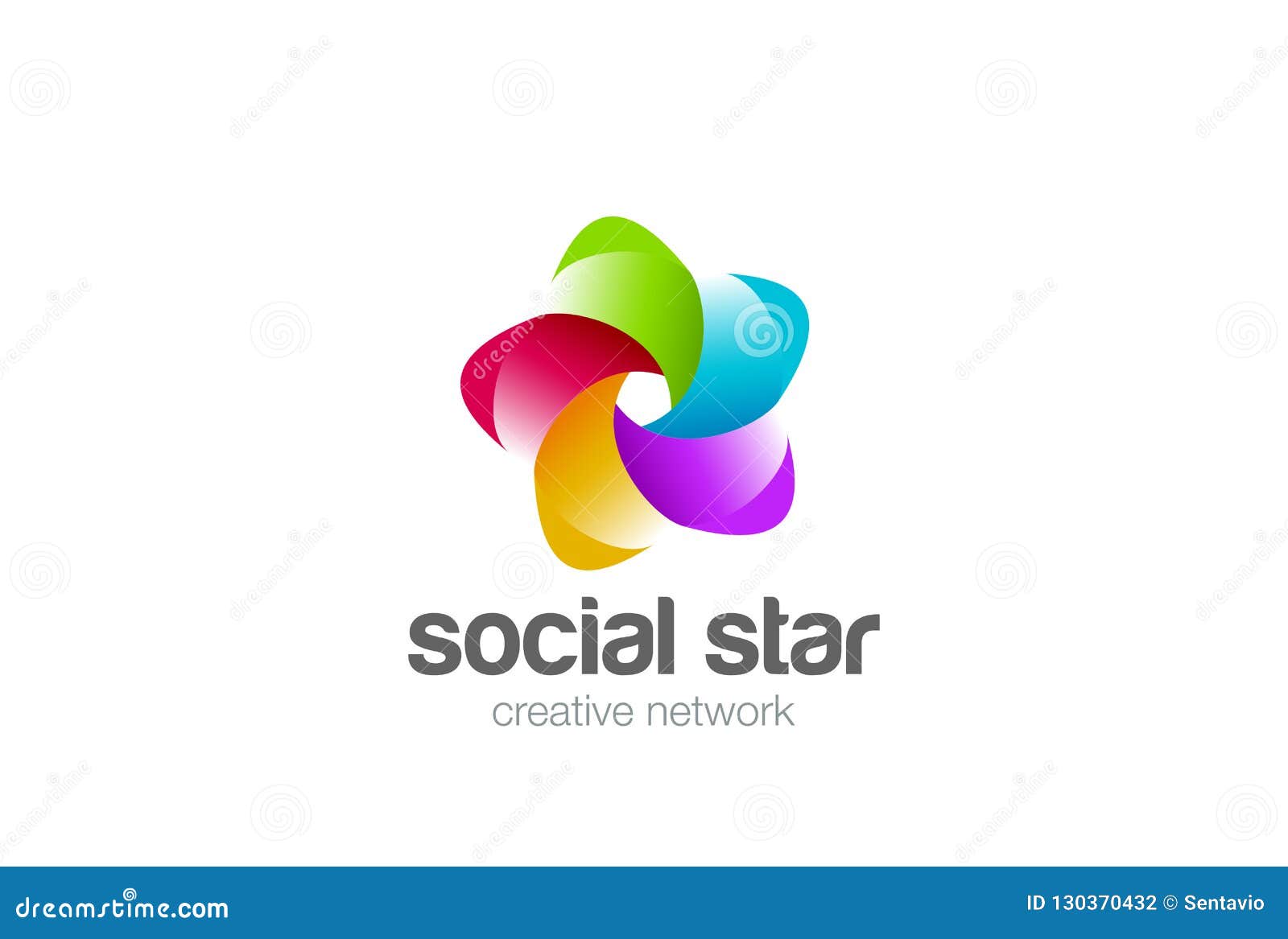 Social Network Infinity Loop Ribbon Star Logo Desi Stock Vector
