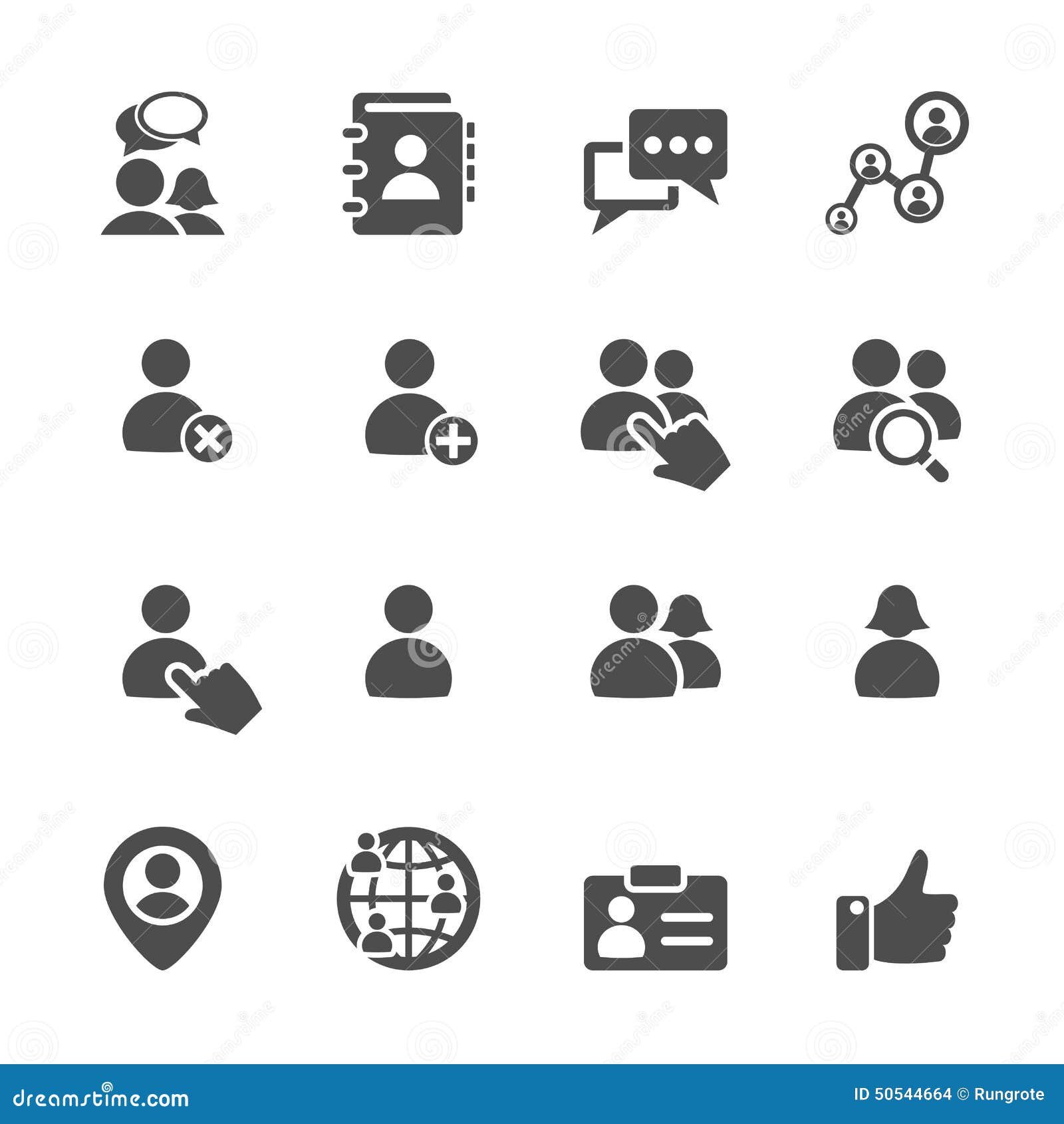 social network user icon set,  eps10