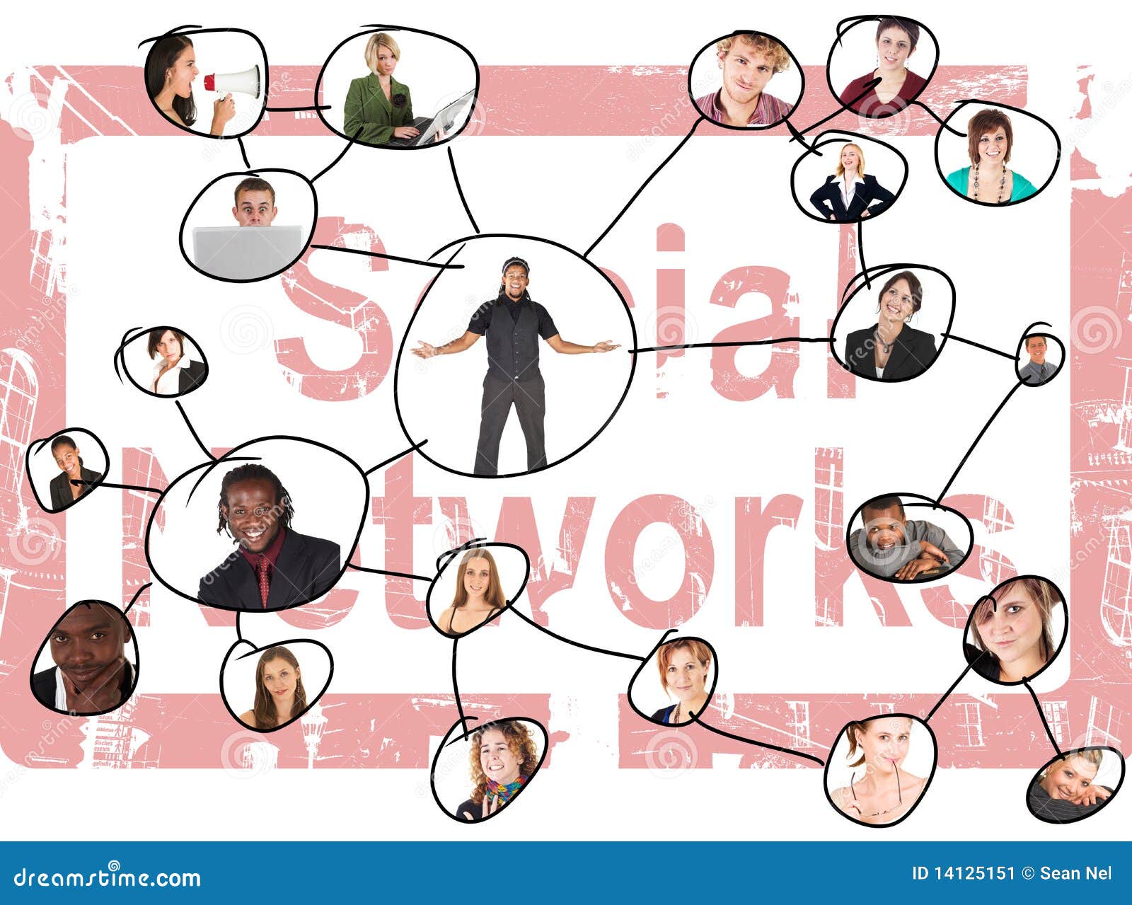 Social Networks stock illustration. Illustration of links 14125151