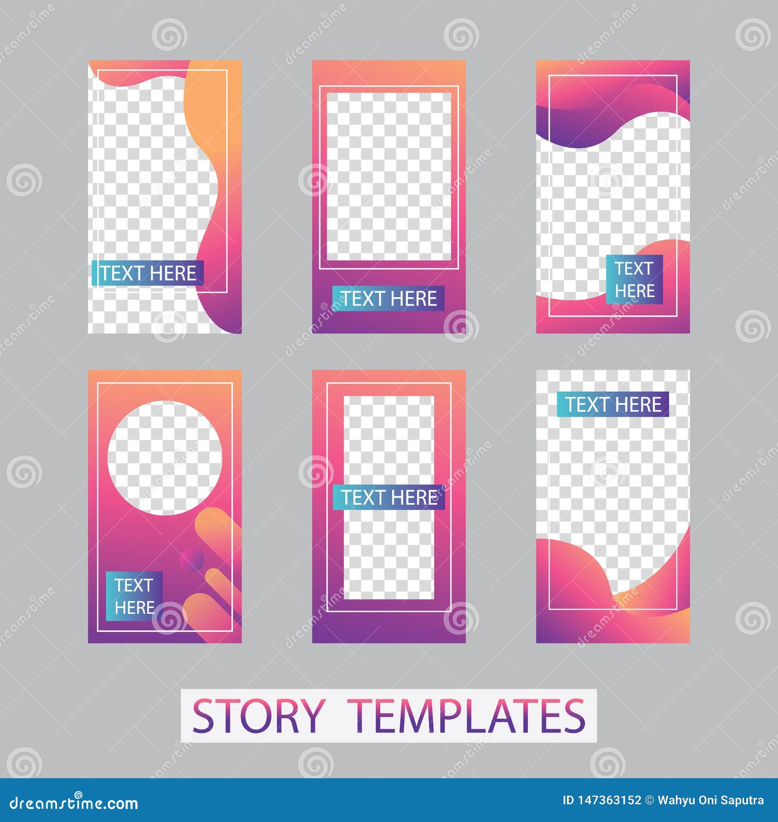 Social Networks Stories Design, Vertical Banner or Flyer Templates. Set ...