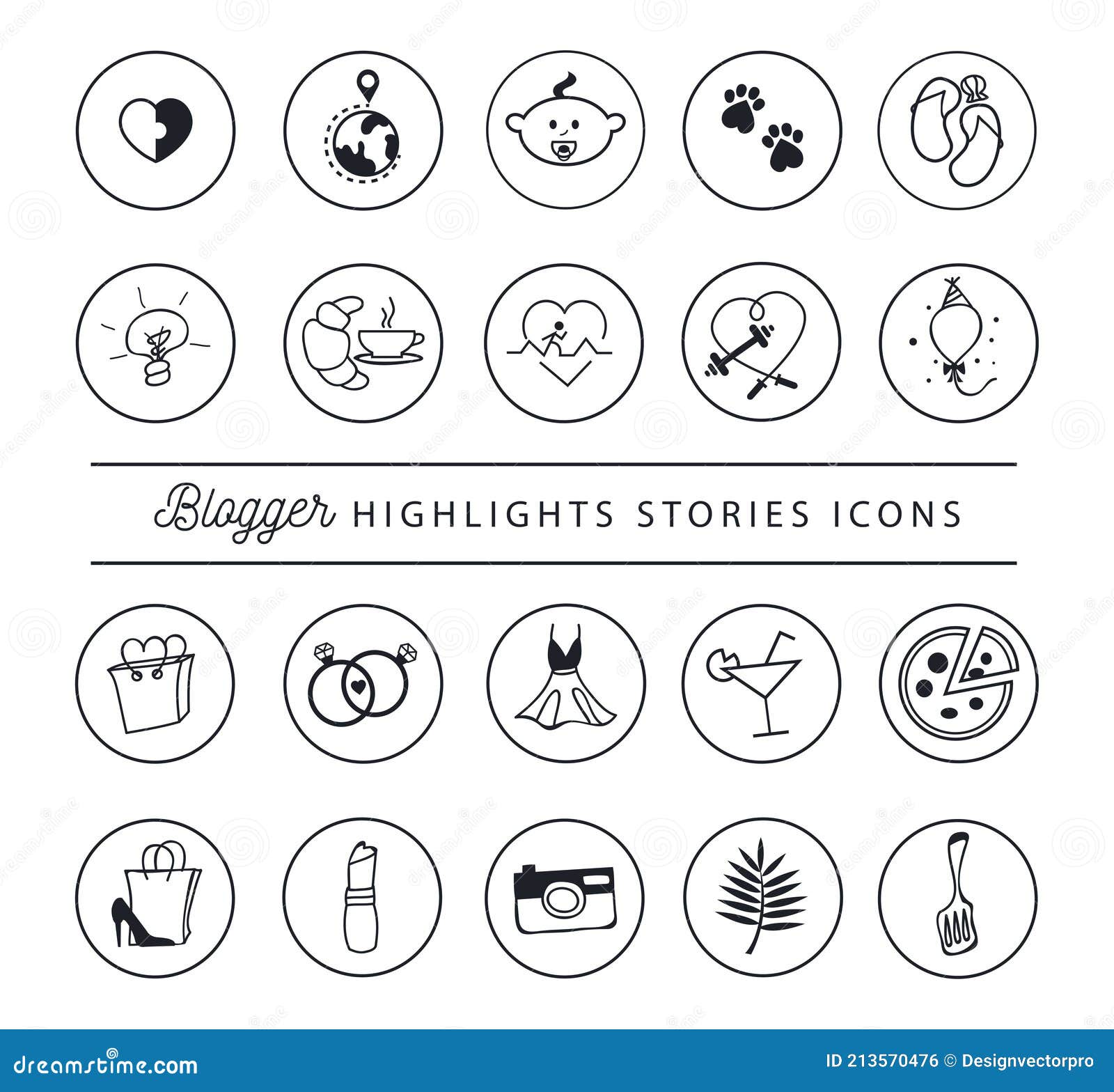 Social Networks Stories Icons. Highlights Icon Set for Blog, Website ...