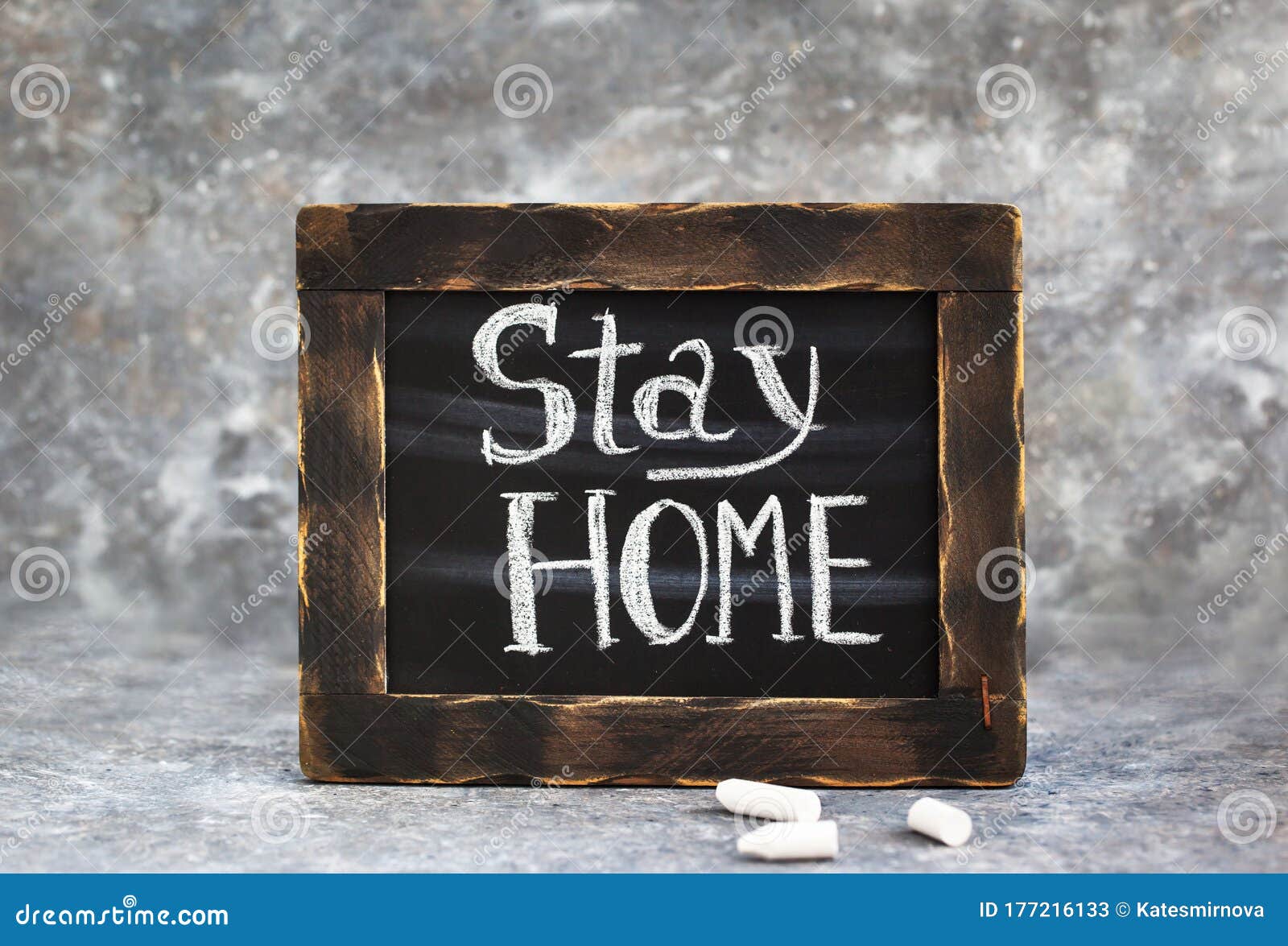 Social Notice Board with Message Stay at Home Stock Image Image of