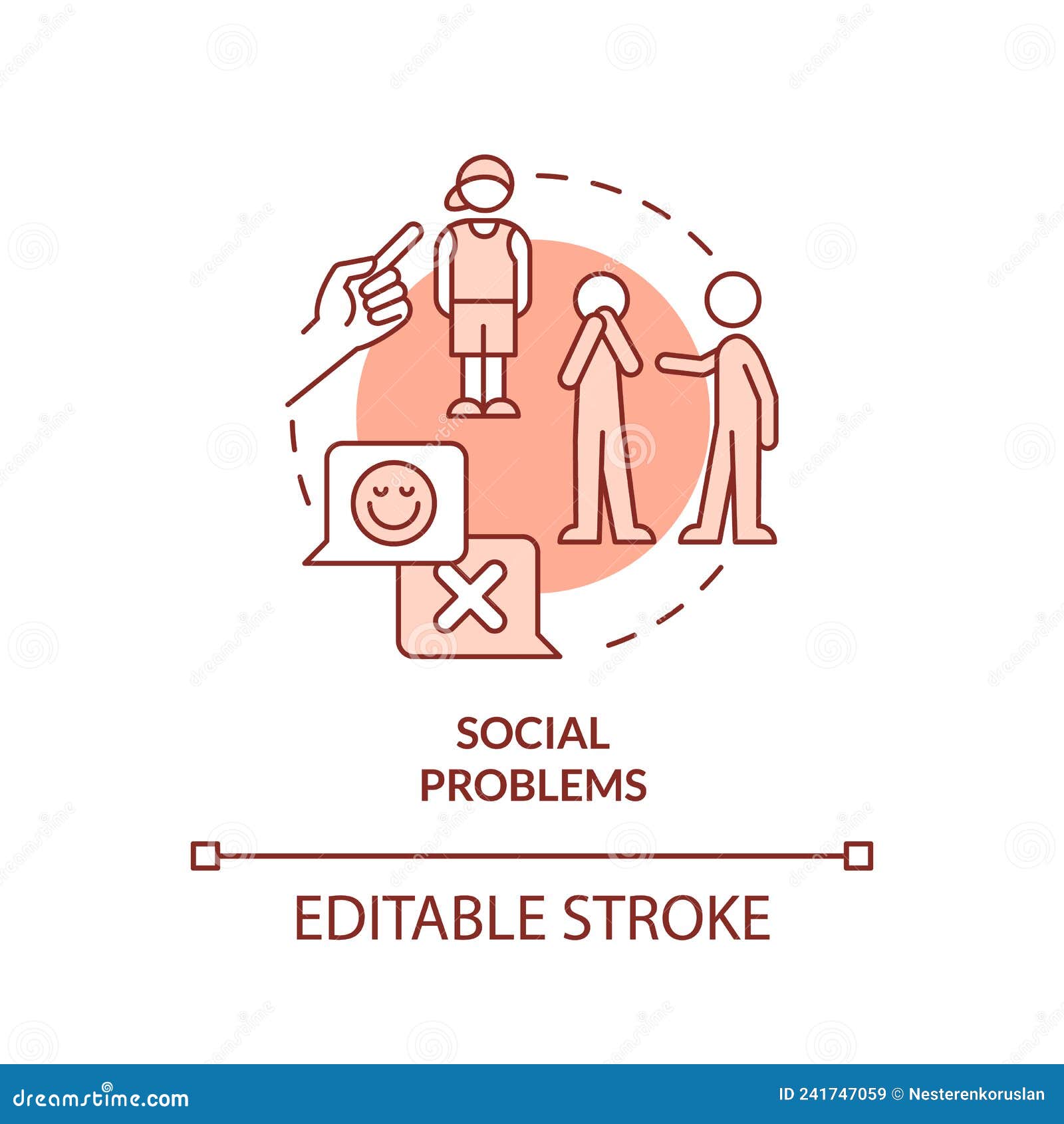 Social Problems Red Concept Icon Stock Vector - Illustration of