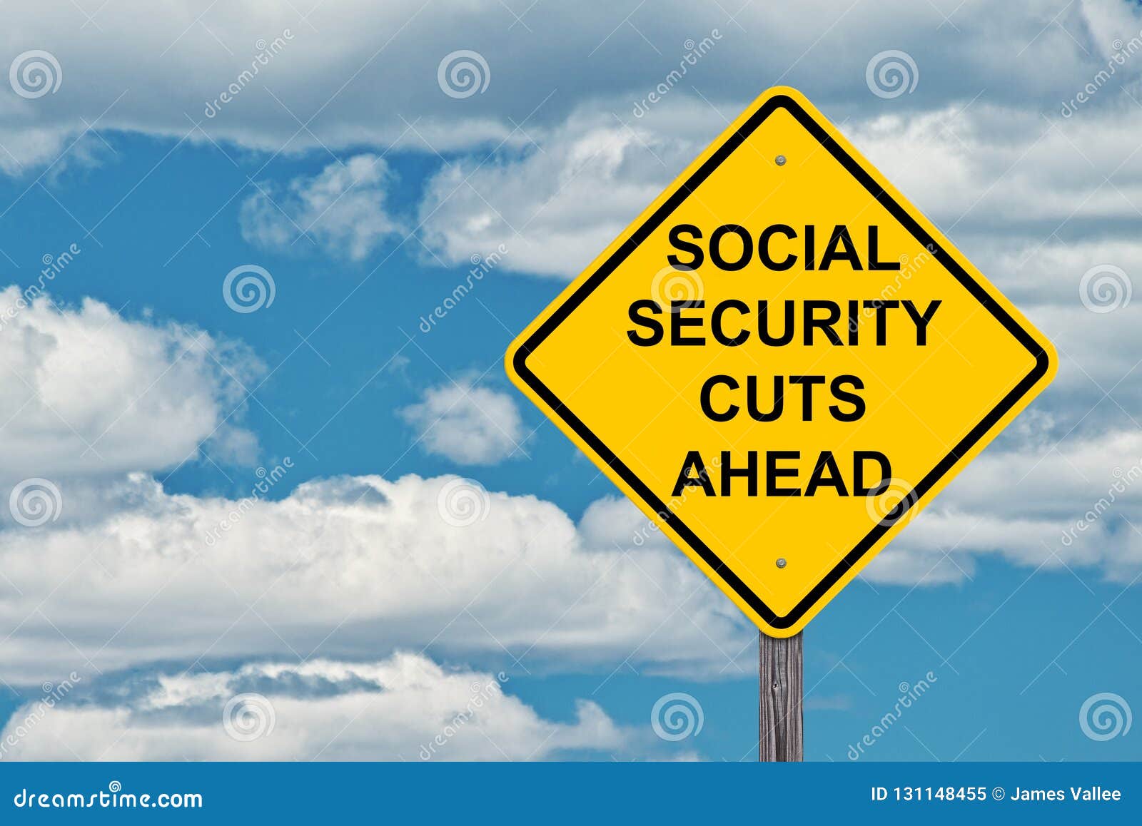 social security cuts ahead caution sign