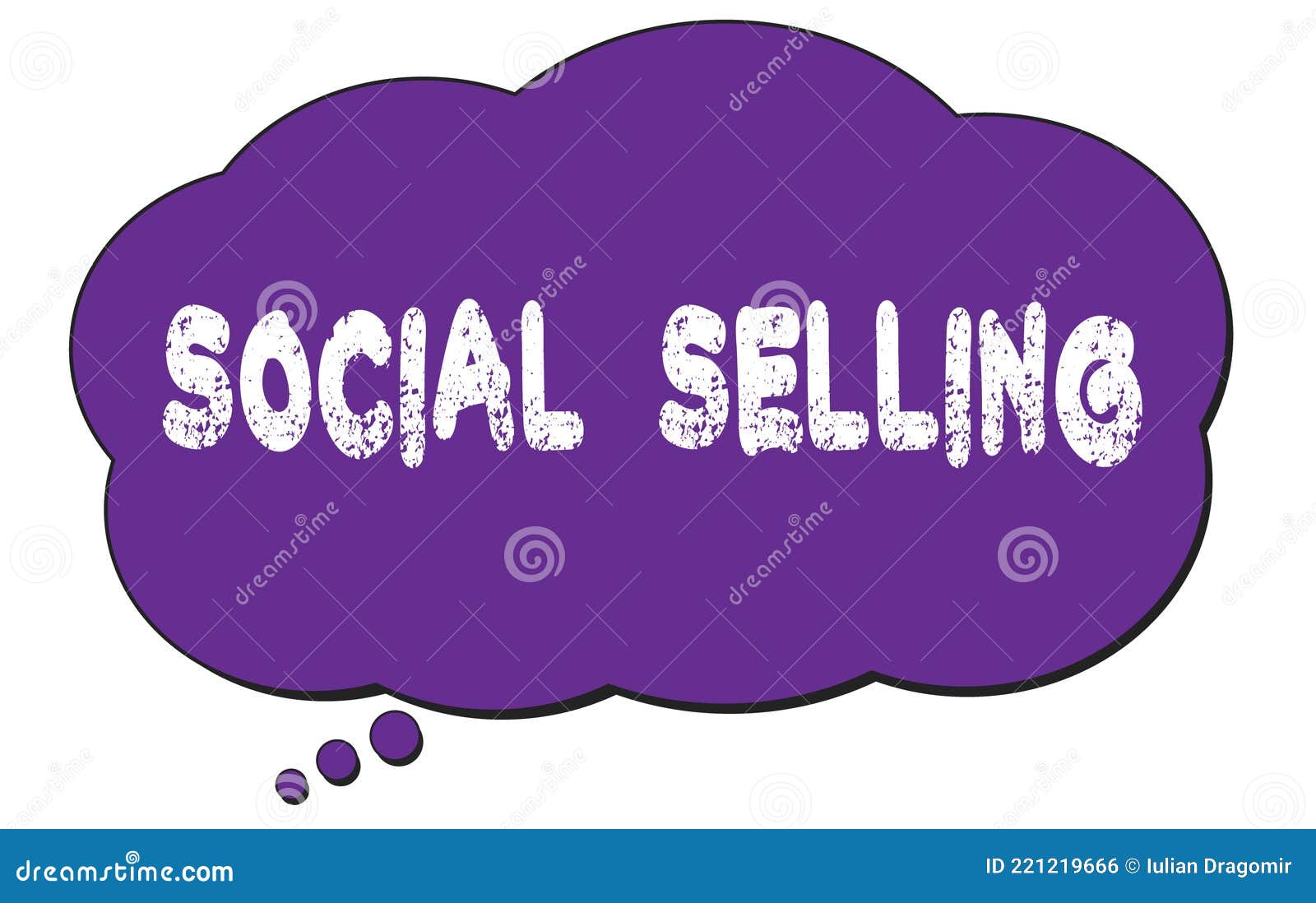 social  selling text written on a violet cloud bubble