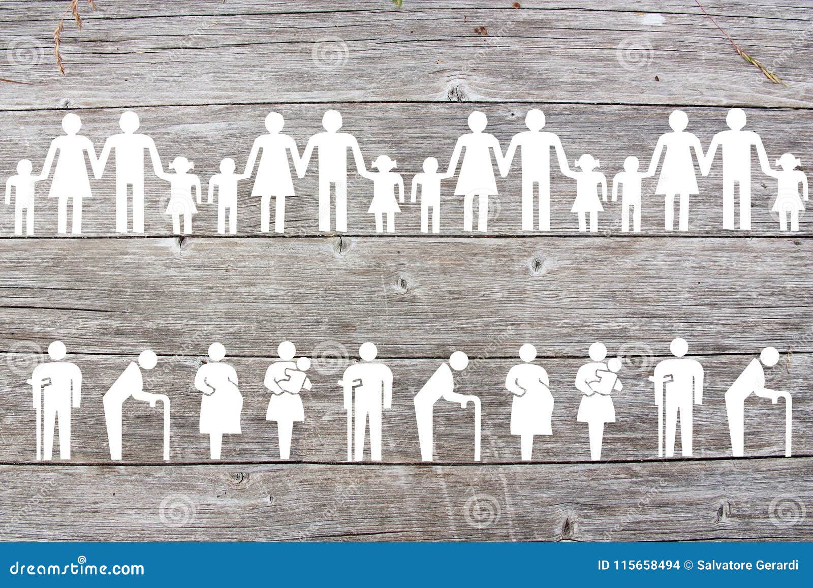 families and weak social categories welfare concept on wooden background
