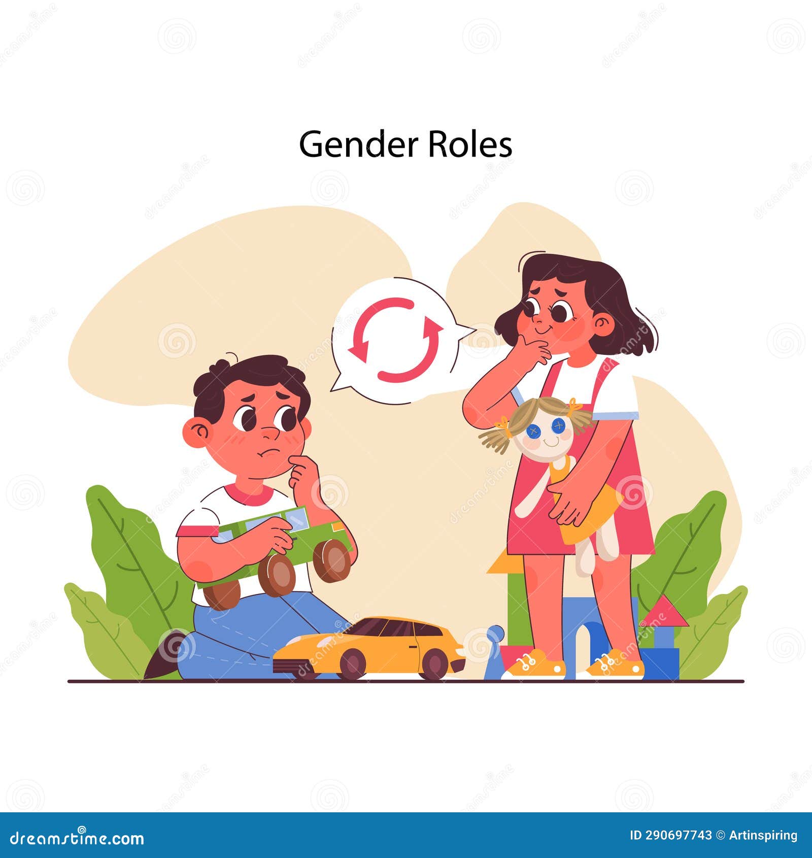 Socialization. Society Gender Roles Influence Stock Illustration