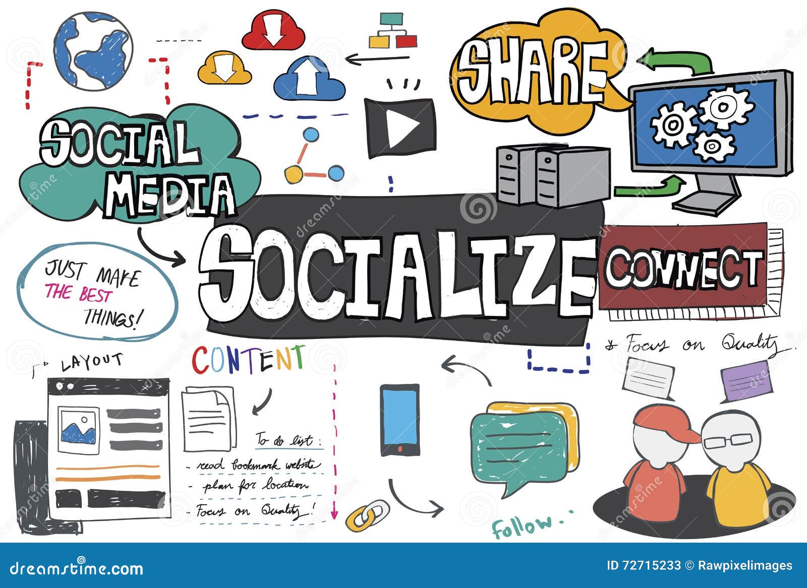 socialize sharing social media connect concept