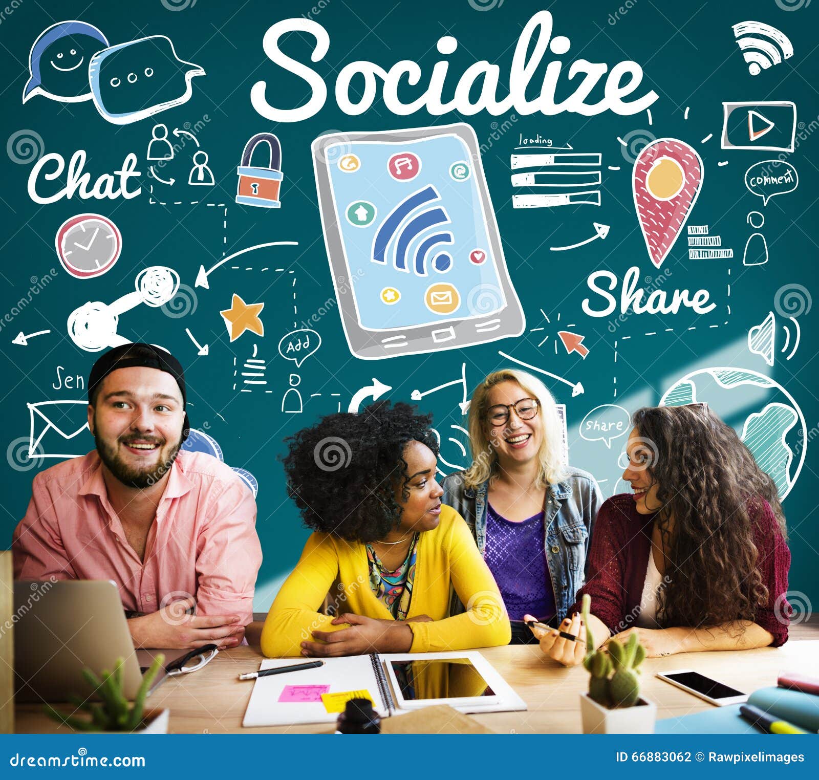 socialize sharing social media sharing concept